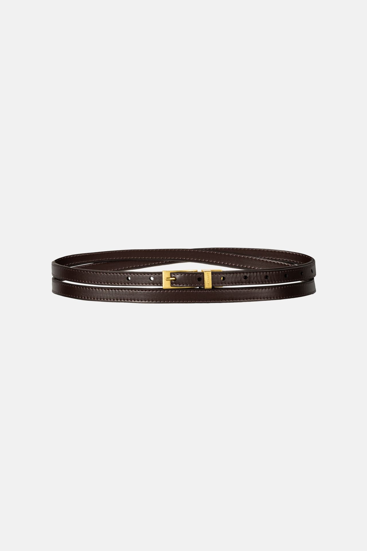 Double thin leather belt - Photo 1