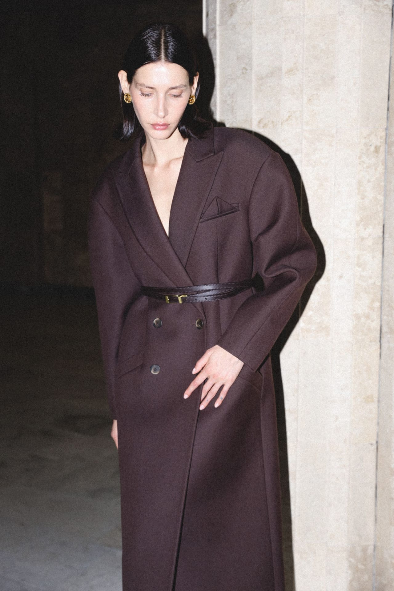 Double thin leather belt - Photo 5