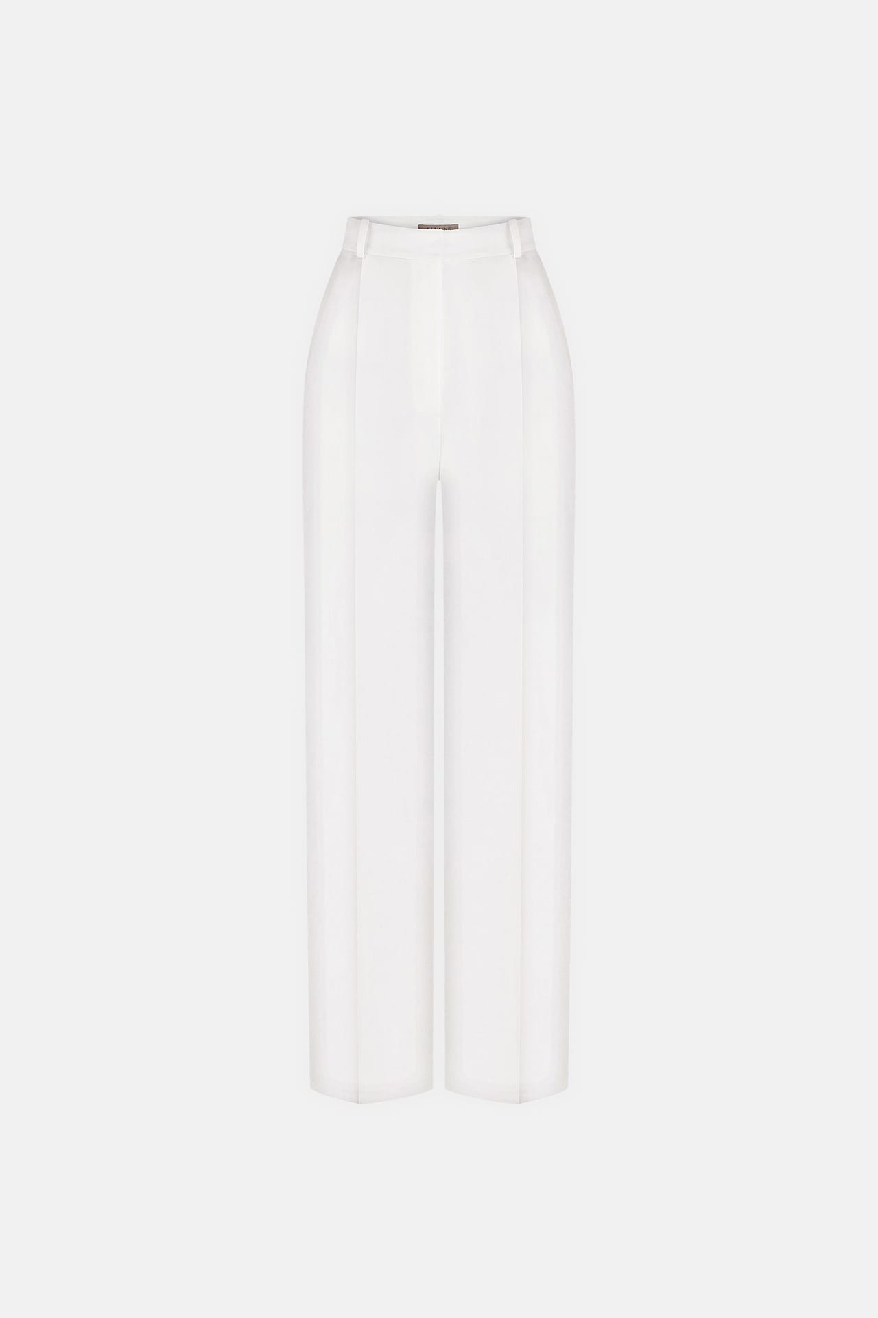 Pantalon en coton taille moyenne avec plis - Photo 1