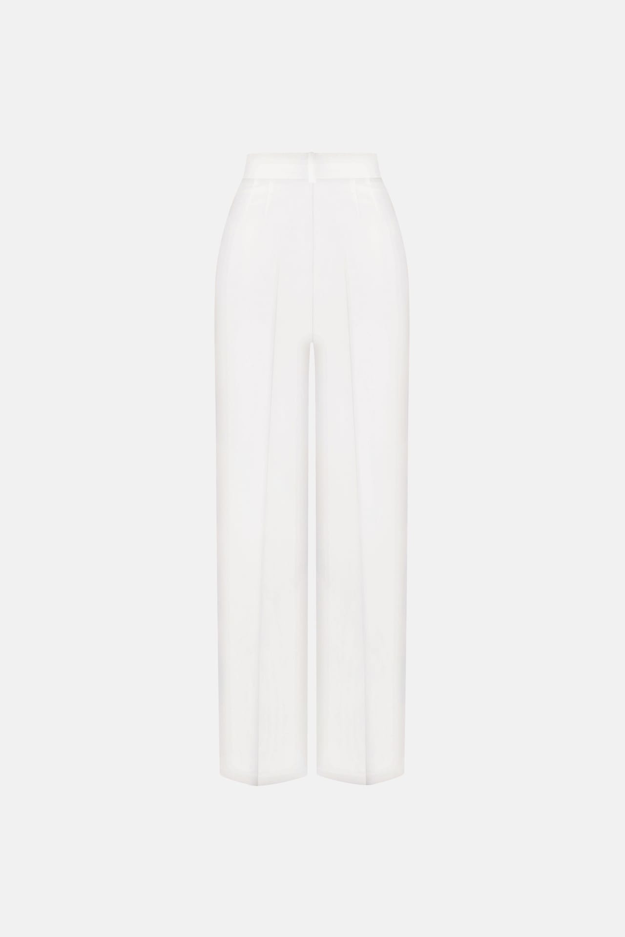 Pantalon en coton taille moyenne avec plis - Photo 2