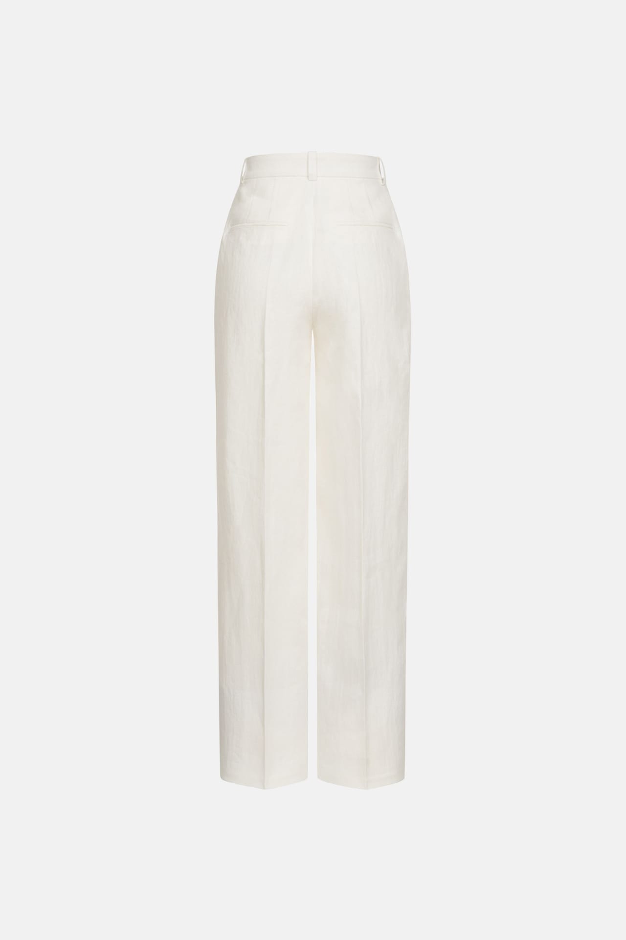 Pantalon en lin taille moyenne avec plis - Photo 4