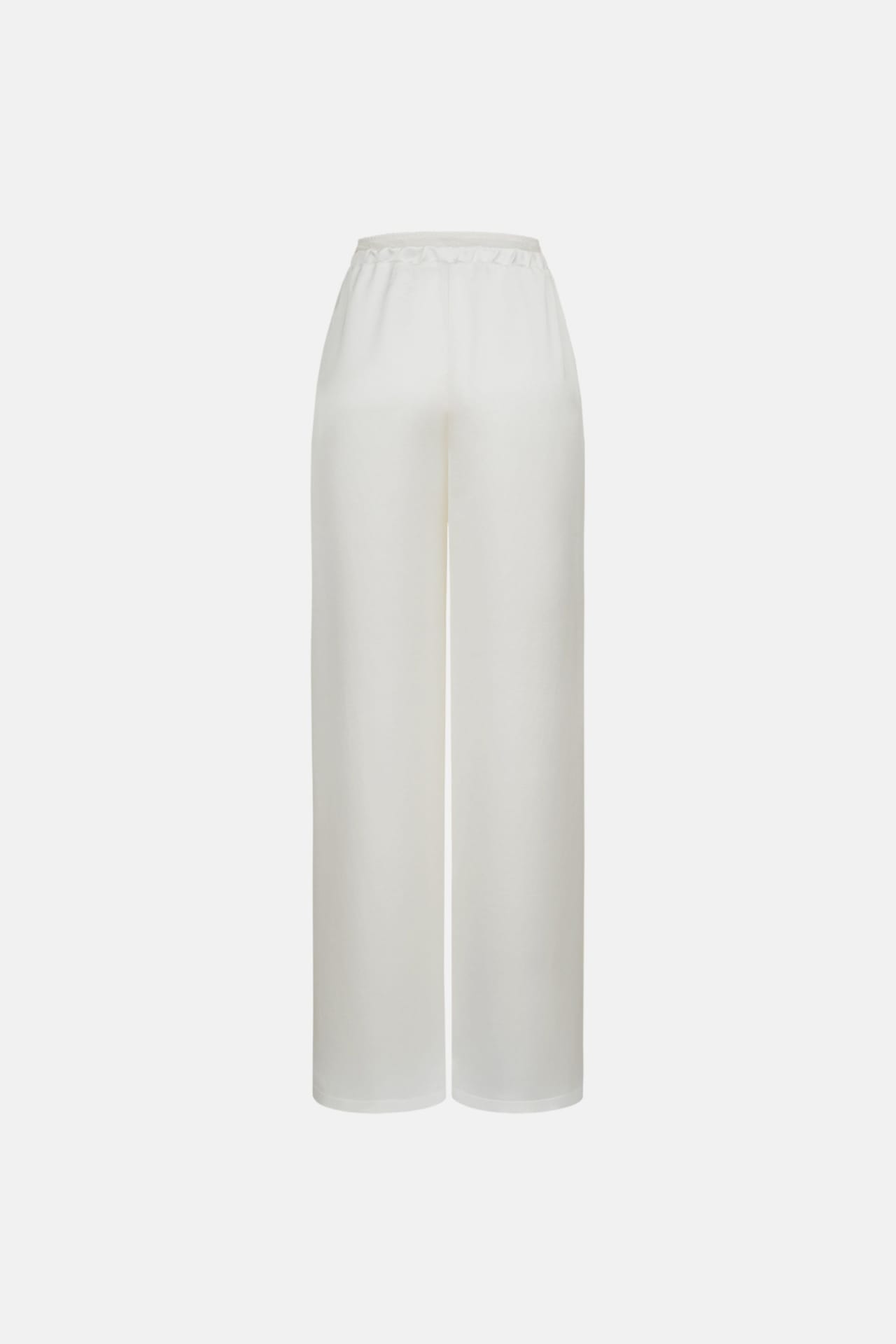 Pantalon satiné avec effet lingerie en dentelle - Photo 4