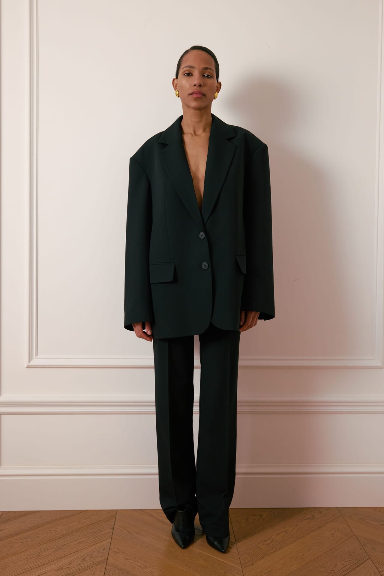 Pantalon de coton lisse et ajusté - Photo 1