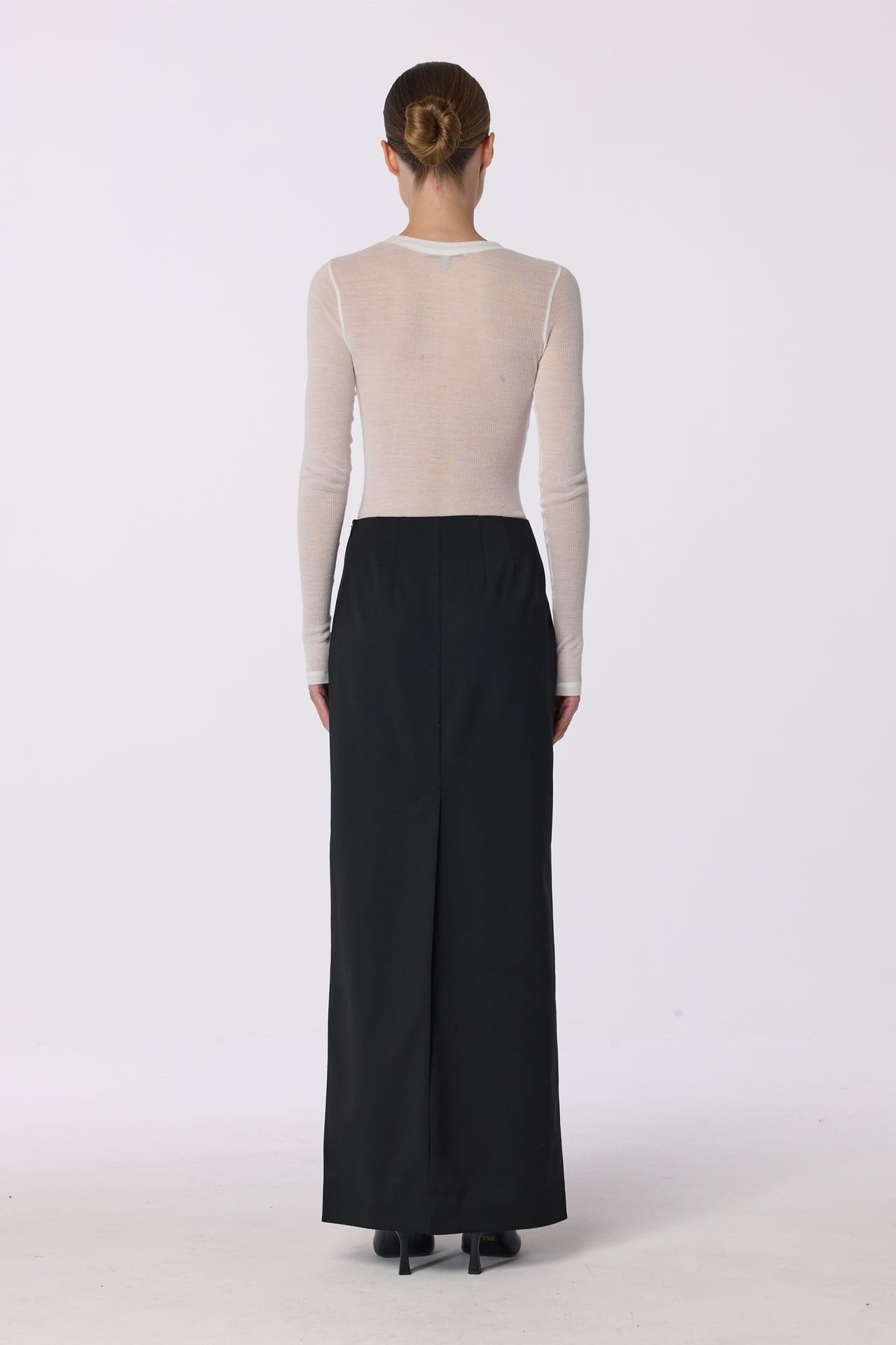 Mid-rise wool maxi skirt - Photo 4