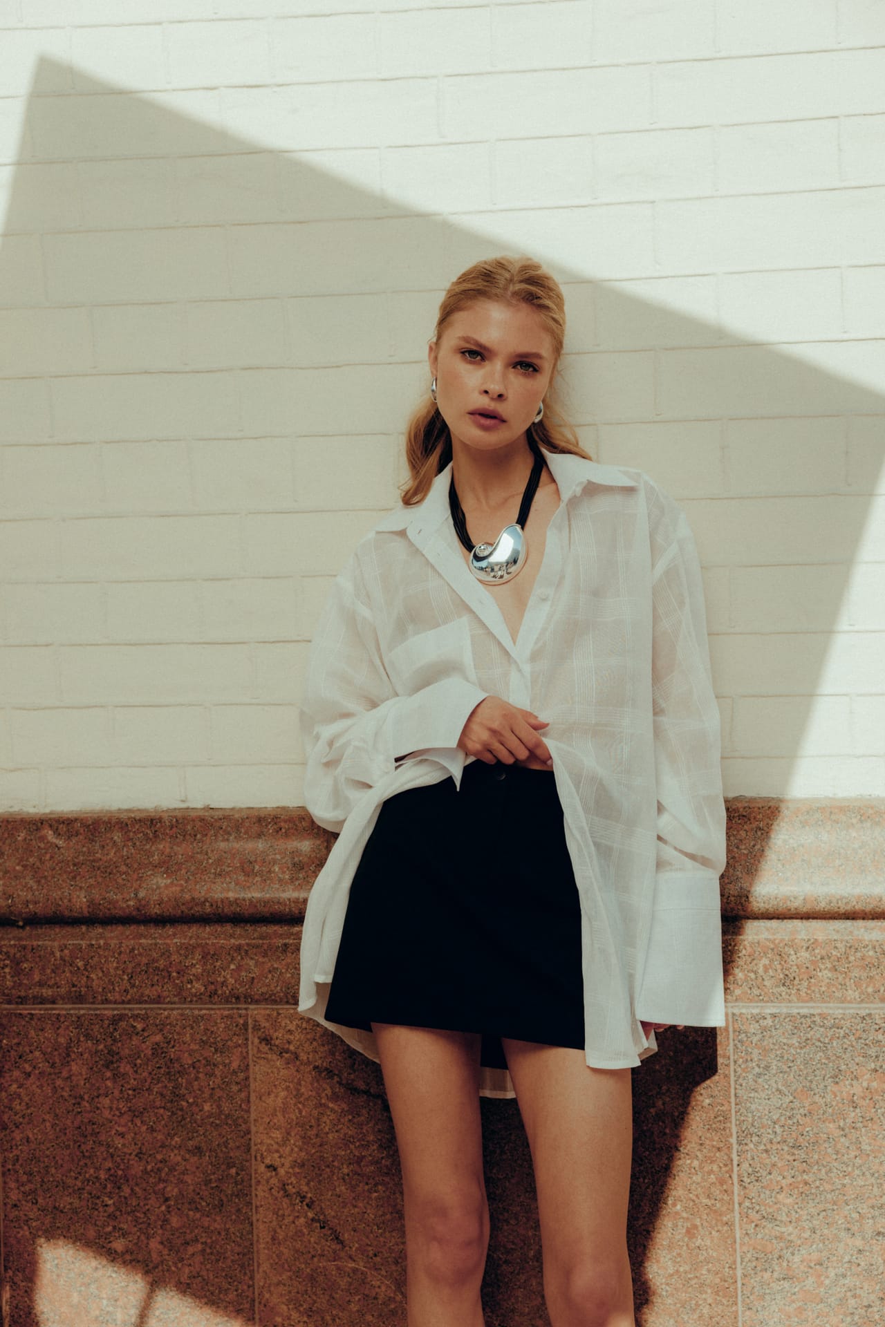 Cotton mini skirt with a mid-length fit - Photo 4