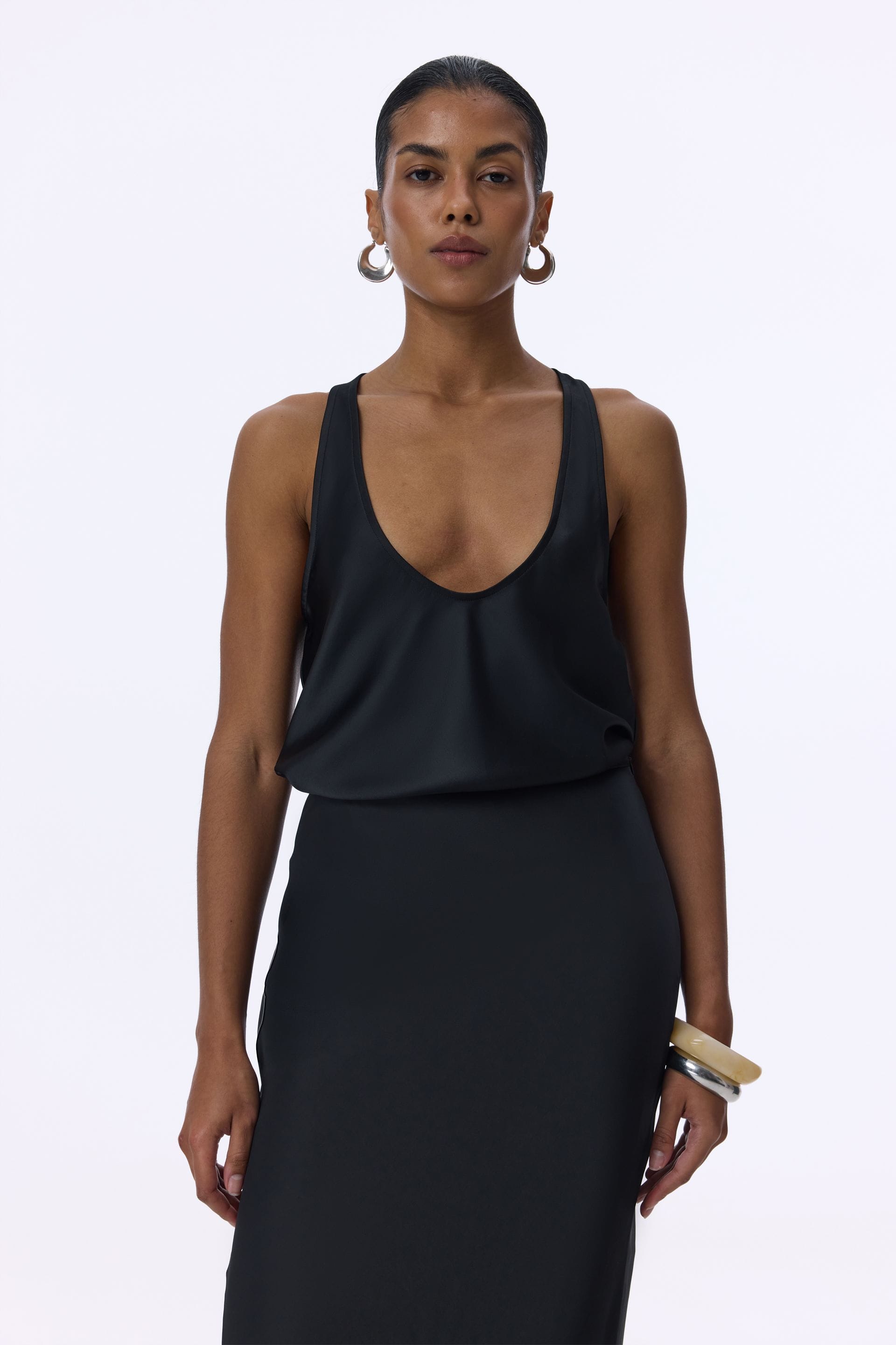 Satin midi skirt - WWB-SK1087-2-6 - Photo 5