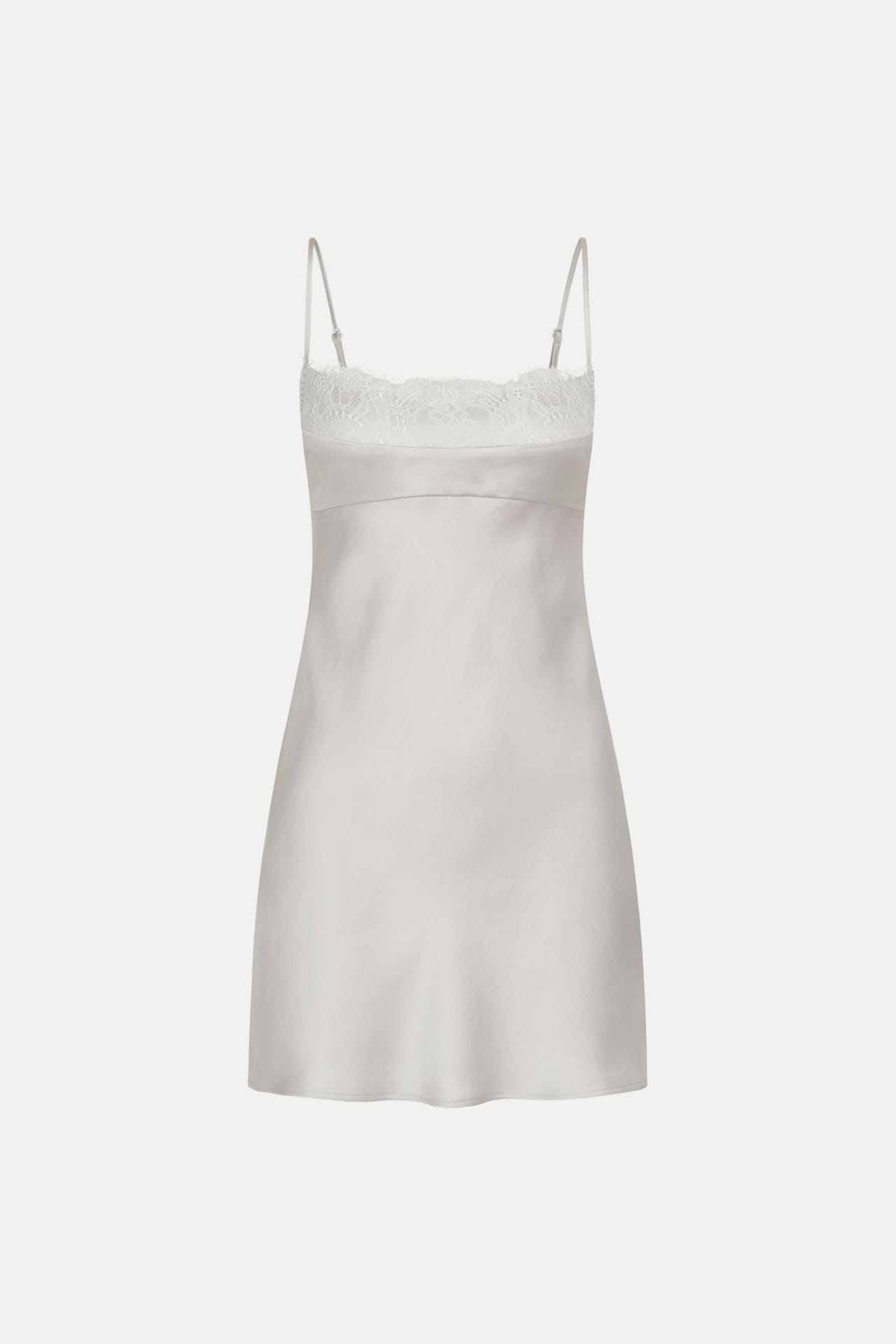 Mini dress with thin straps and lace - Photo 1