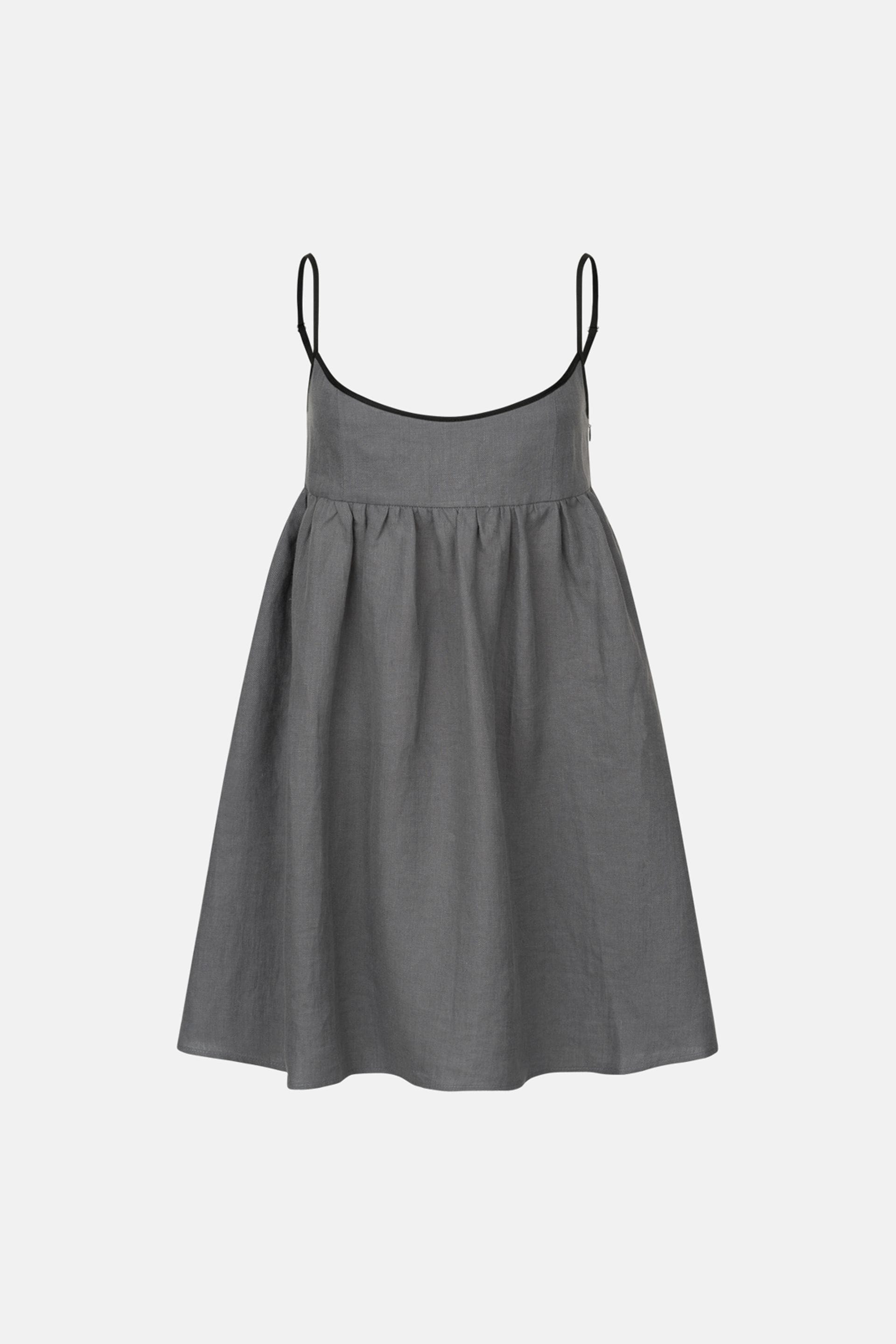 Robe trapèze mini avec bordure noire - WWT-DR1089-18-14 - Photo 3