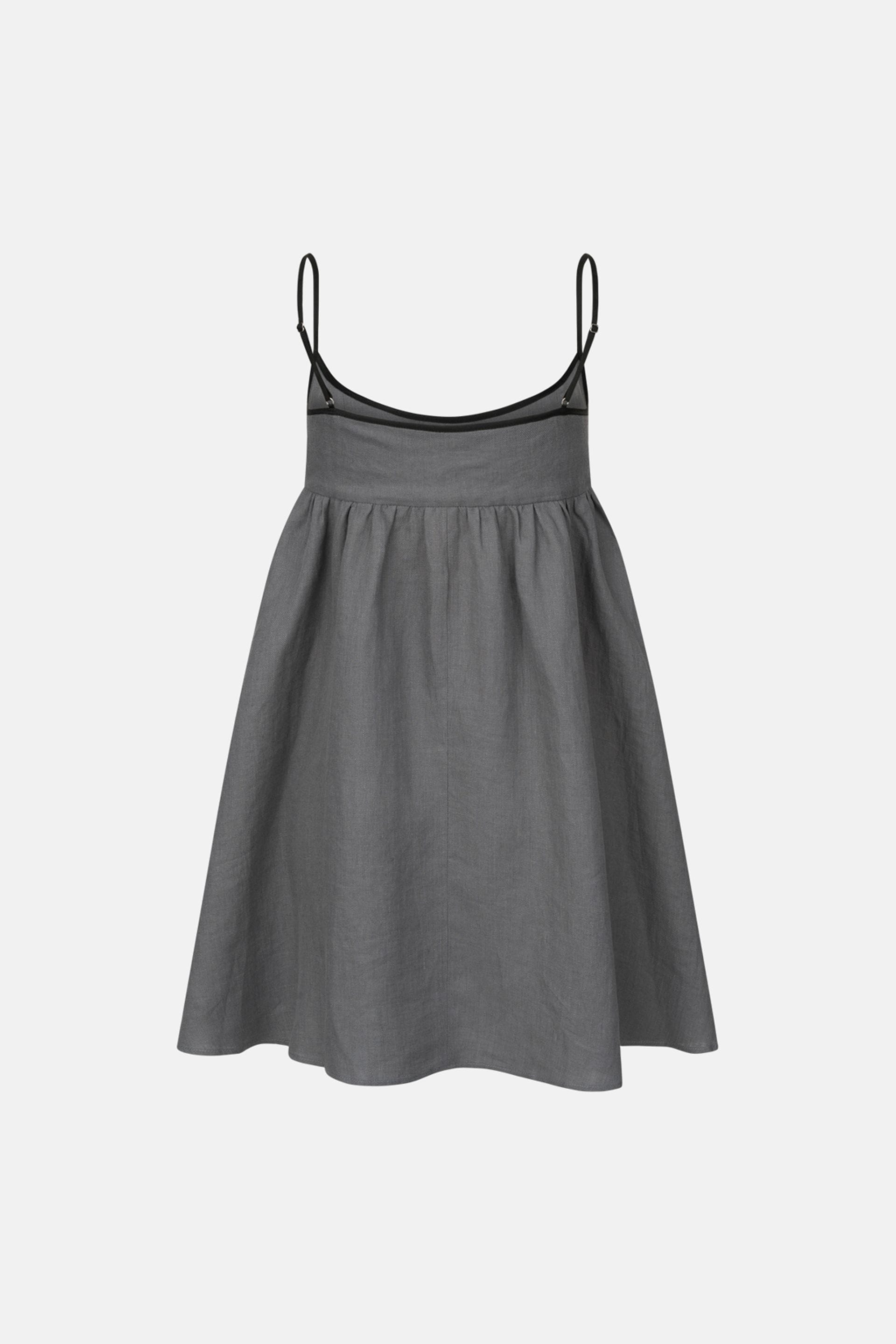 Robe trapèze mini avec bordure noire - WWT-DR1089-18-14 - Photo 4