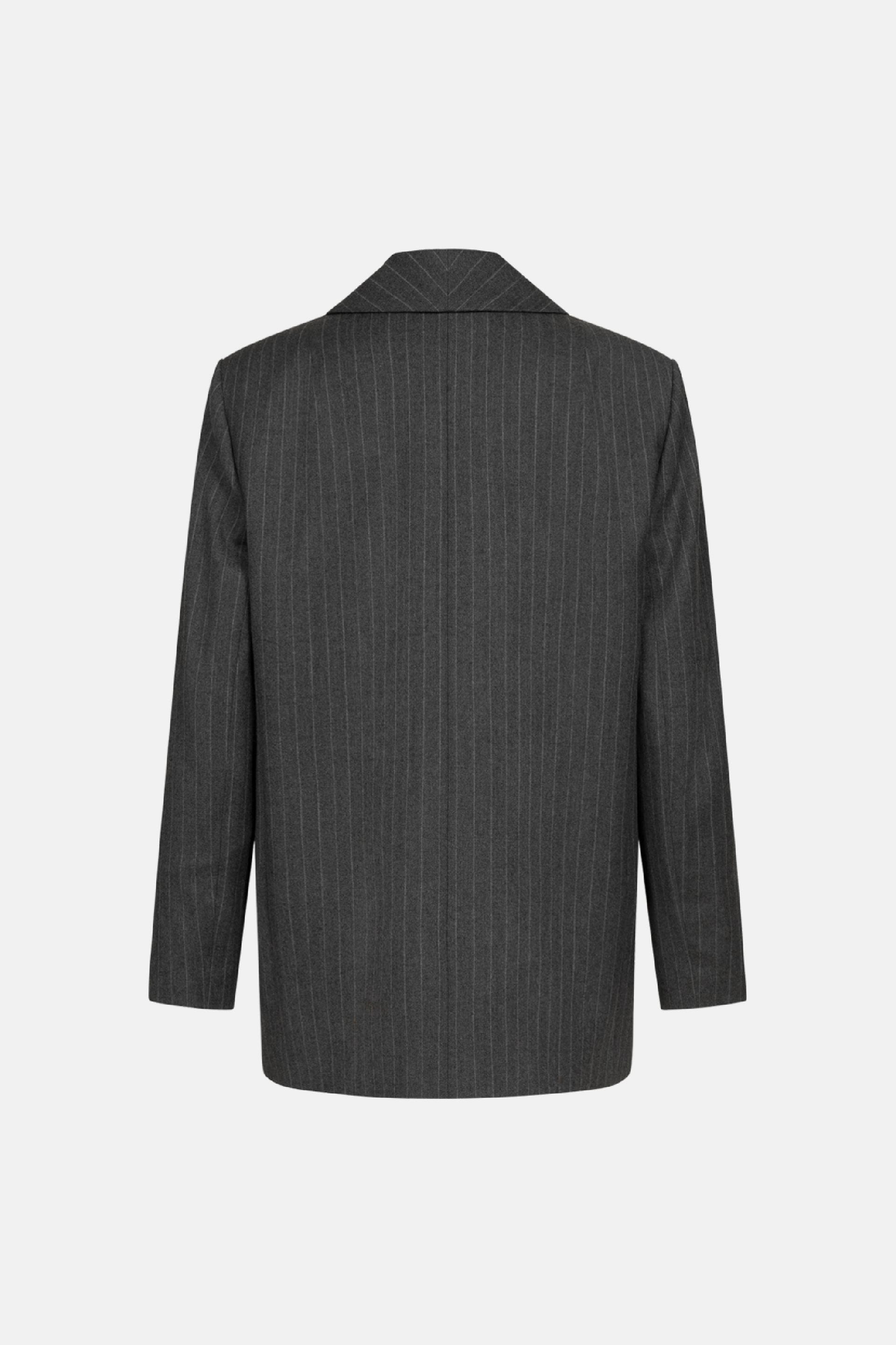 Veste en laine croisée oversize avec épaulettes - WWT-J1014-10-2 - Photo 4