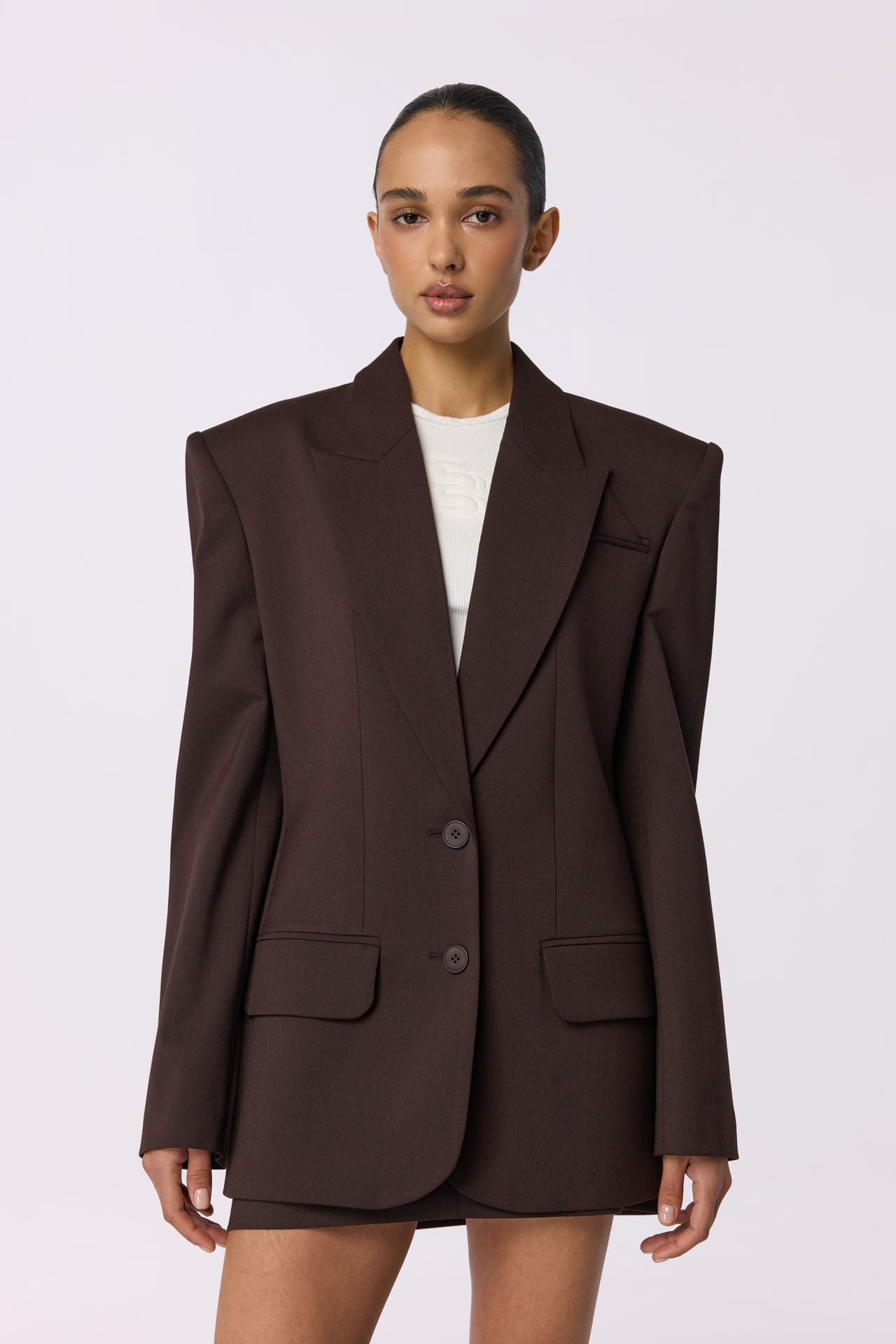 Single-breasted, fitted wool blazer - Photo 1