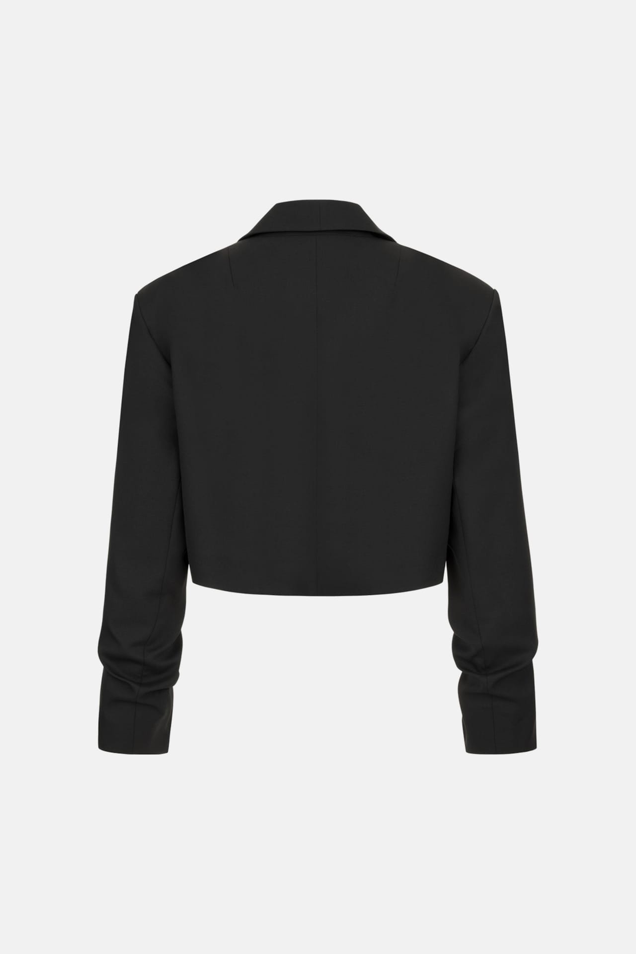 Cropped wool blazer with gathered sleeves - Photo 4