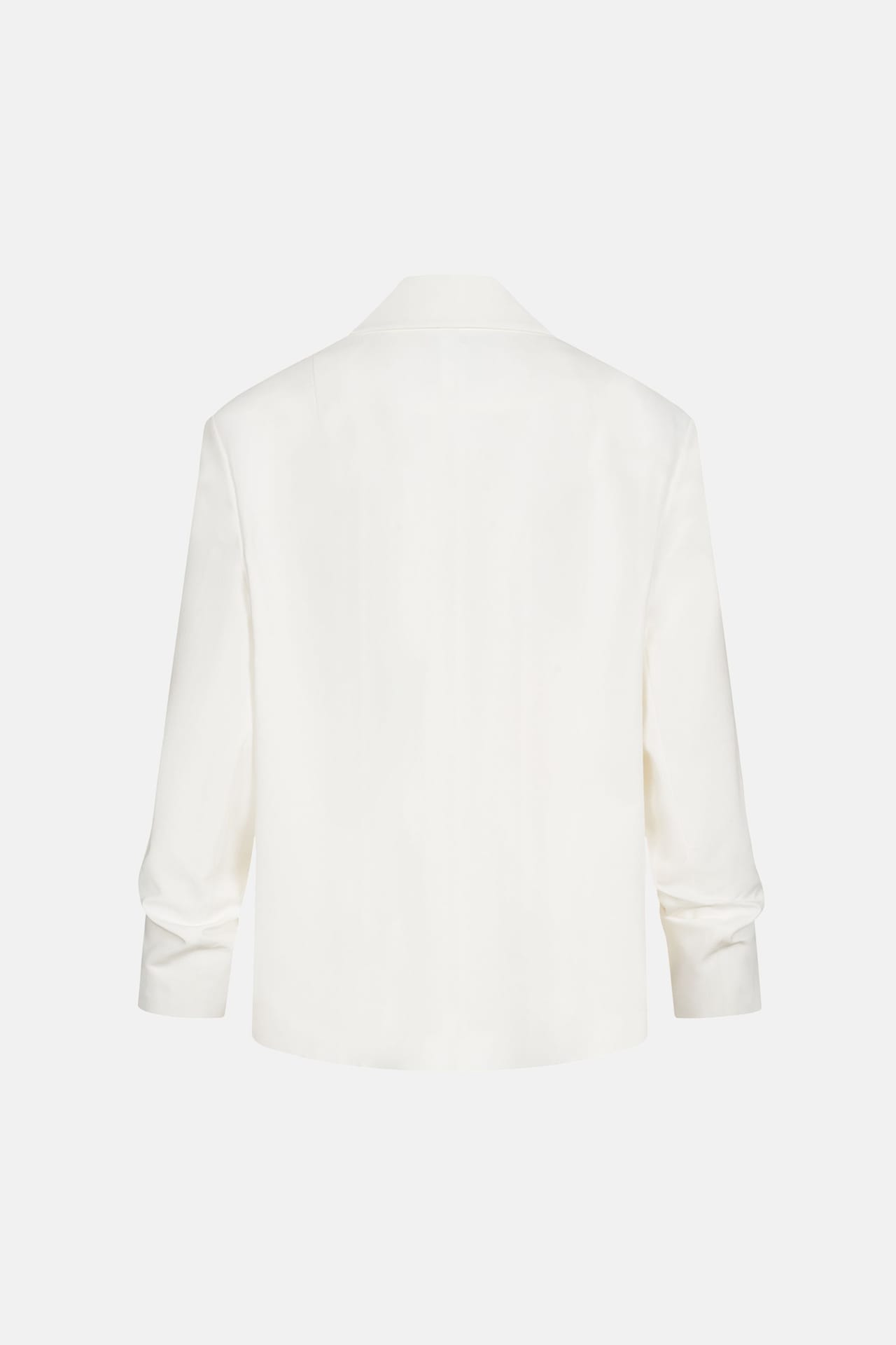 Oversized cotton blazer with gathered sleeves - Photo 4
