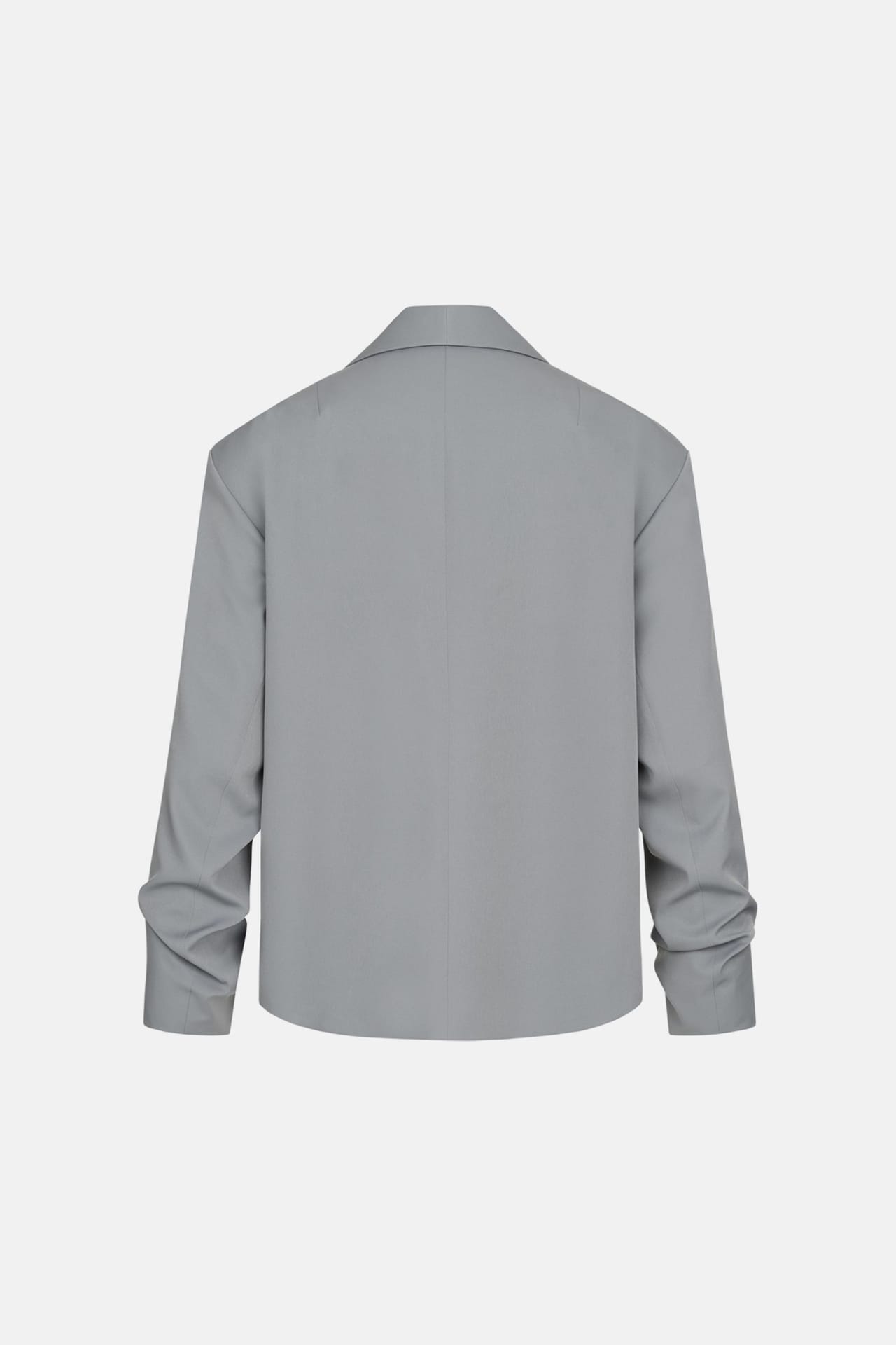Oversized cotton blazer with gathered sleeves - Photo 2