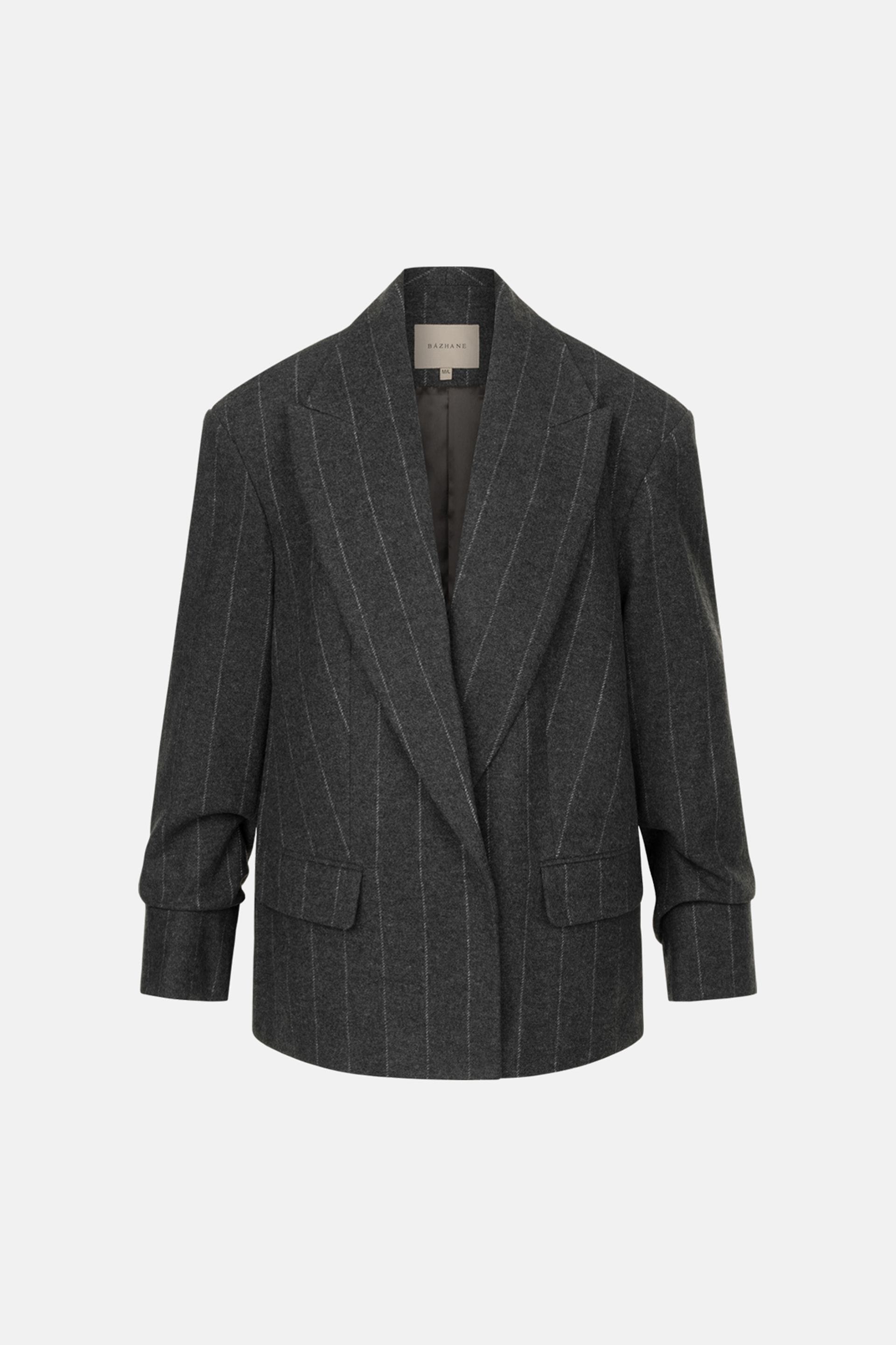 Manteau-veste oversize avec fronces sur la manche - WWU-JC1083-10-5 - Photo 2