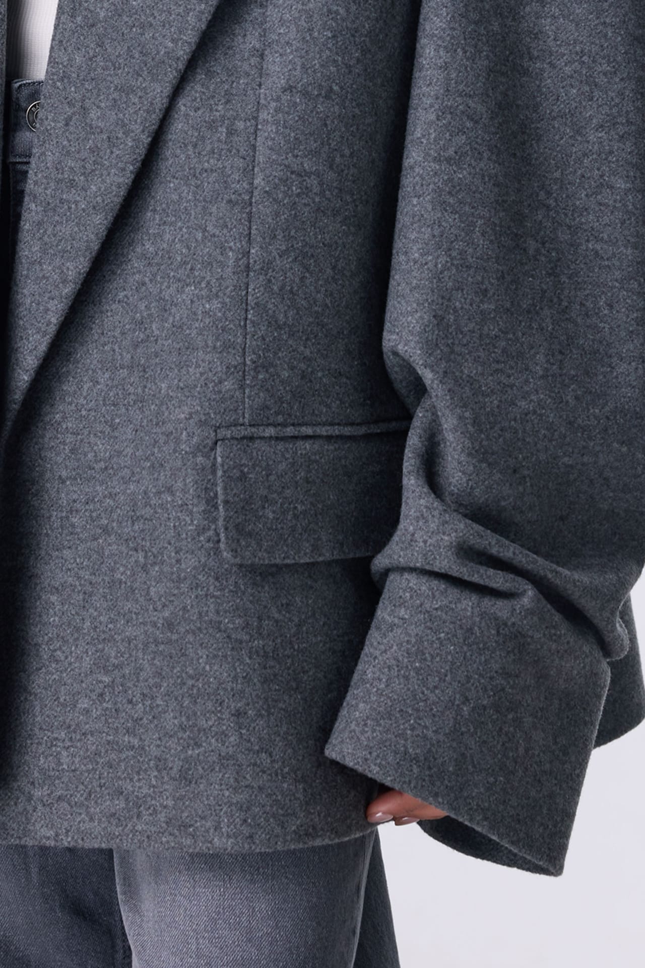 Manteau-veste oversize avec fronces sur la manche - Photo 5