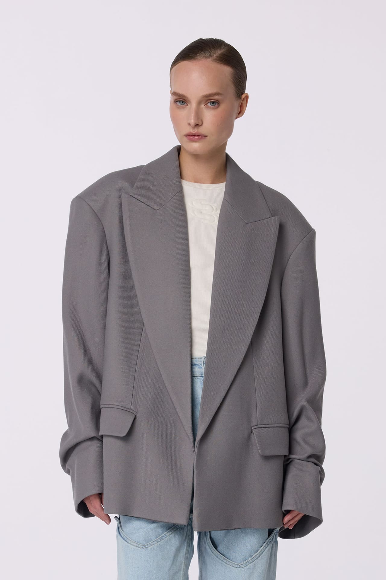 Manteau-veste avec fronces sur la manche - Photo 1