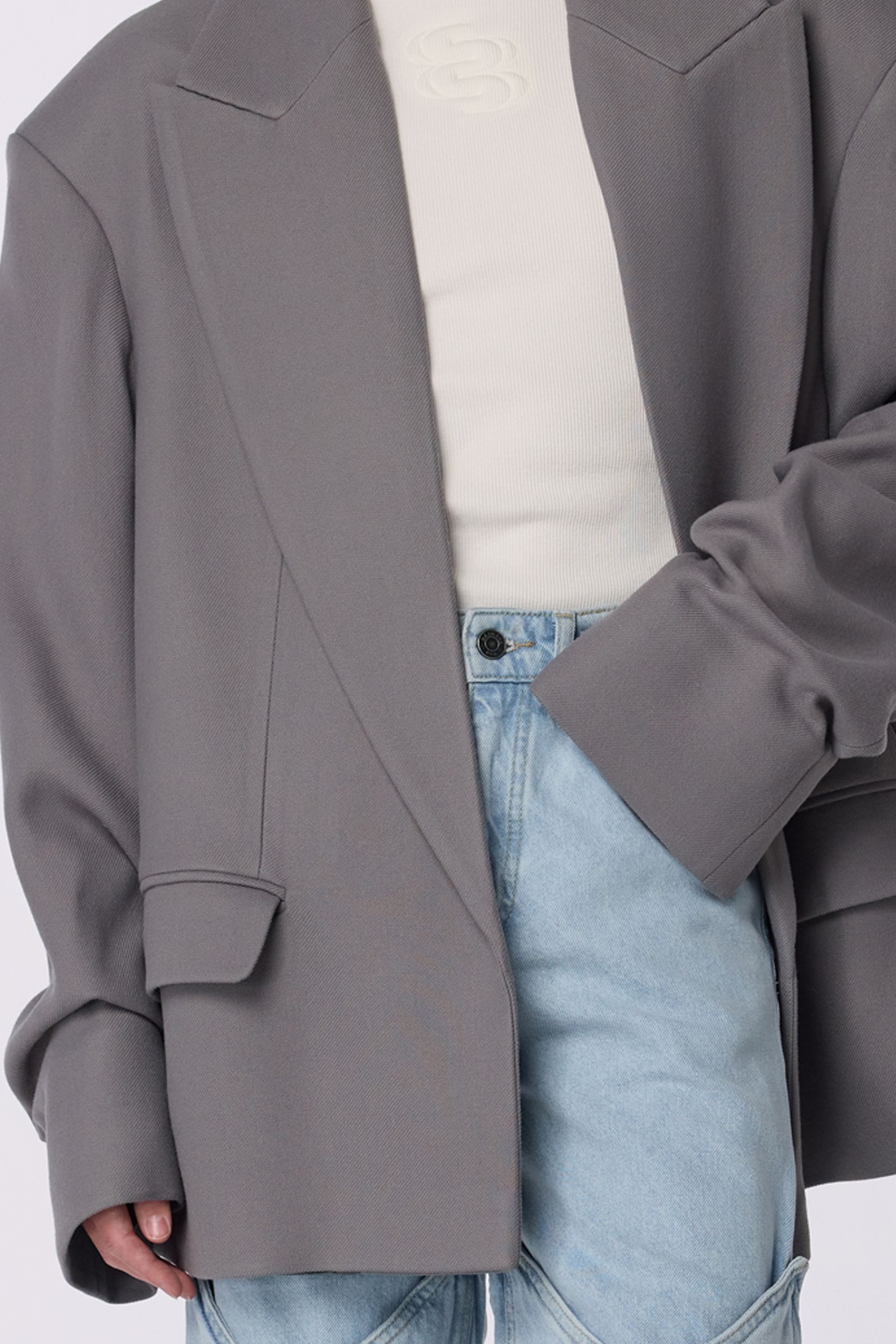 Manteau-veste avec fronces sur la manche - WWU-JC1083-9-38 - Photo 5