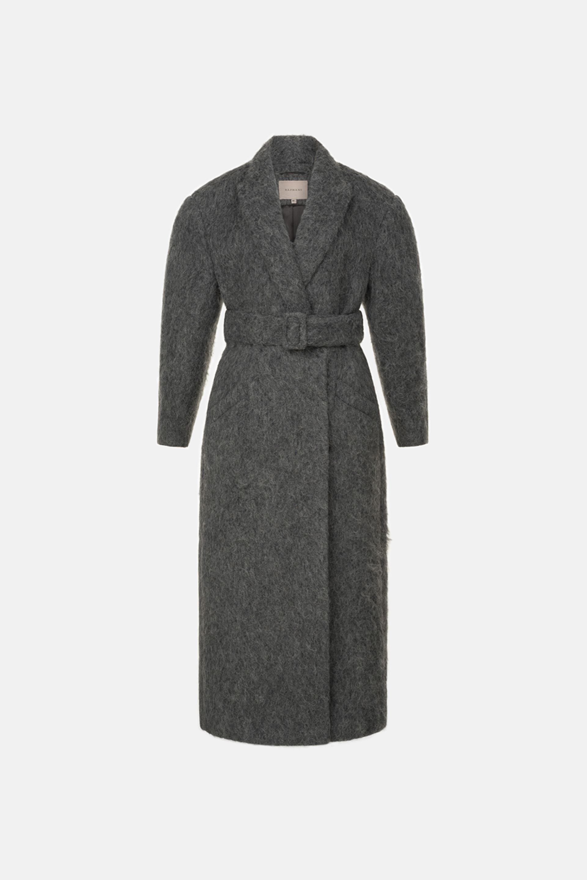 Manteau croisé en alpaga à épaules structurées - WWU-OC1037-18-29 - Photo 1