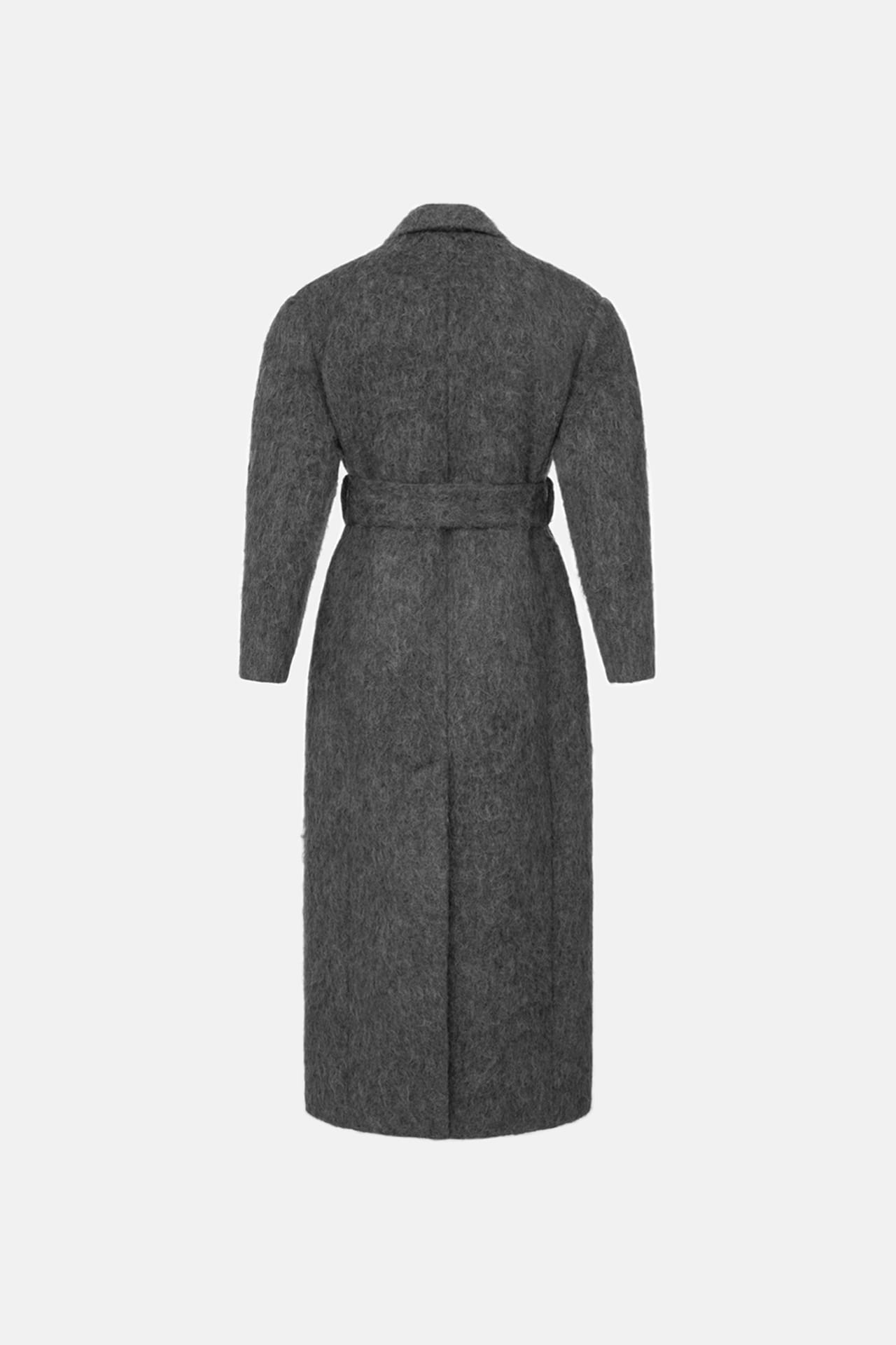 Manteau croisé en alpaga à épaules structurées - Photo 2