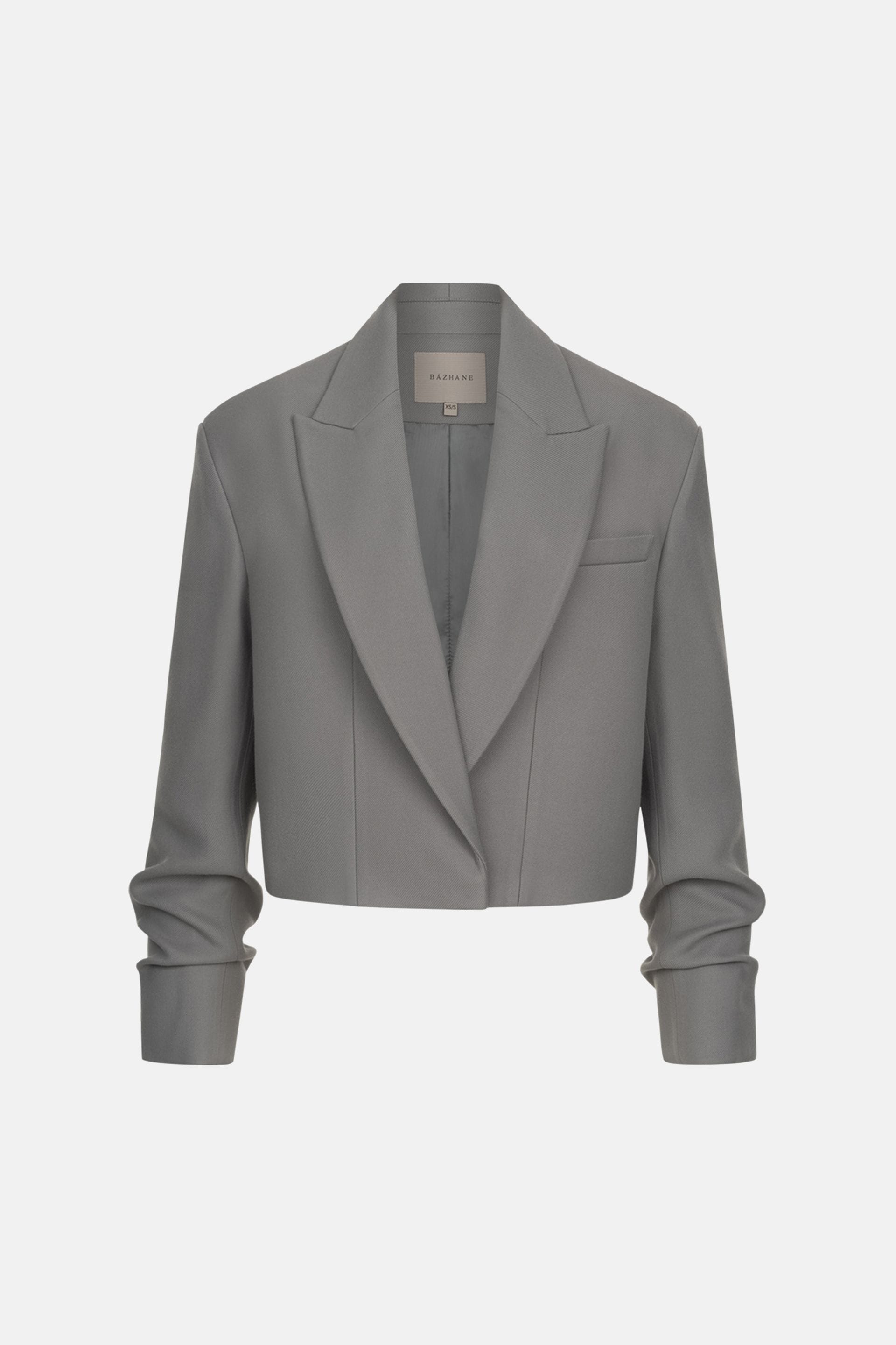 Cropped coat with gathered sleeves - WWU-OC1057-9-38 - Photo 3