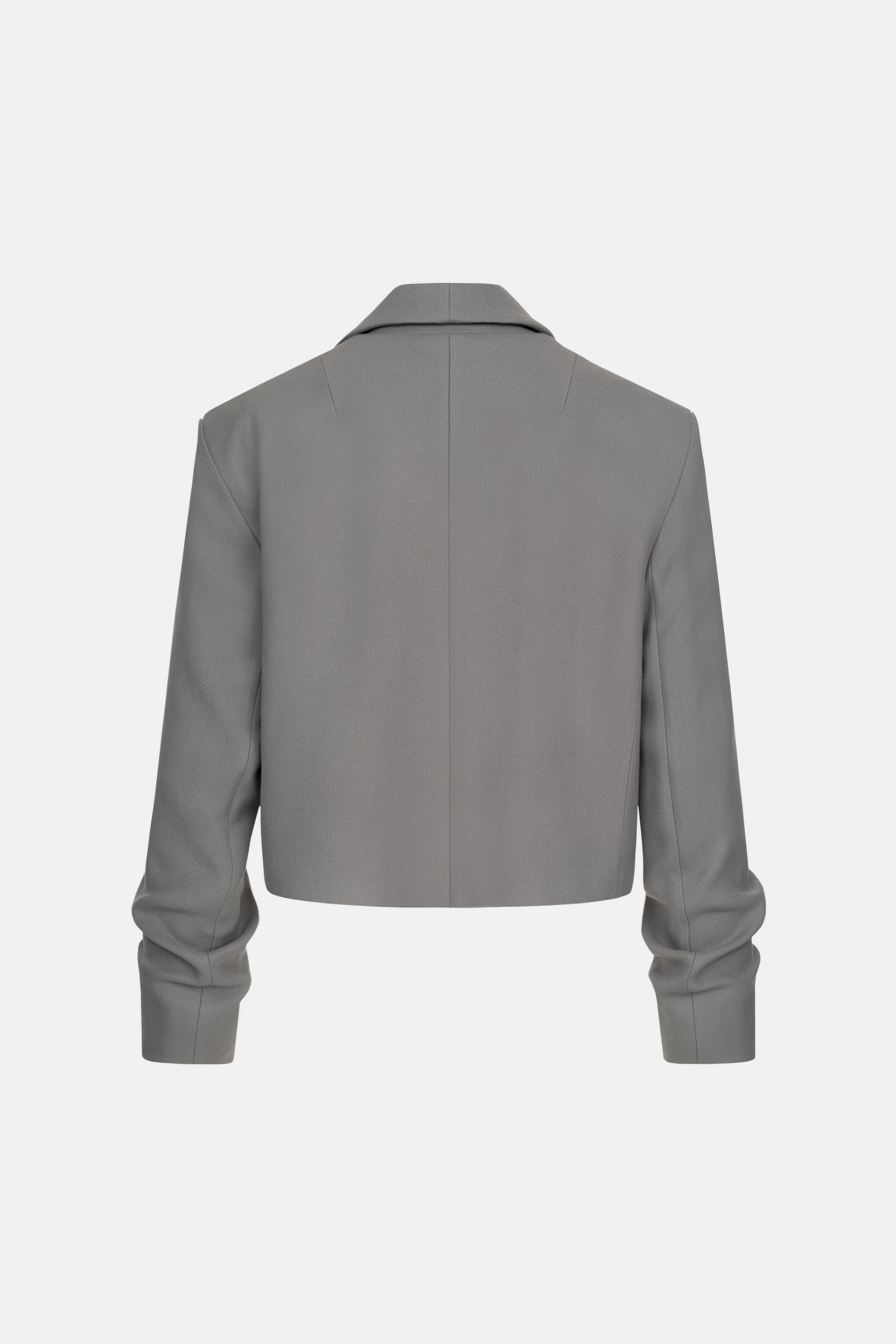 Cropped coat with gathered sleeves - WWU-OC1057-9-38 - Photo 4