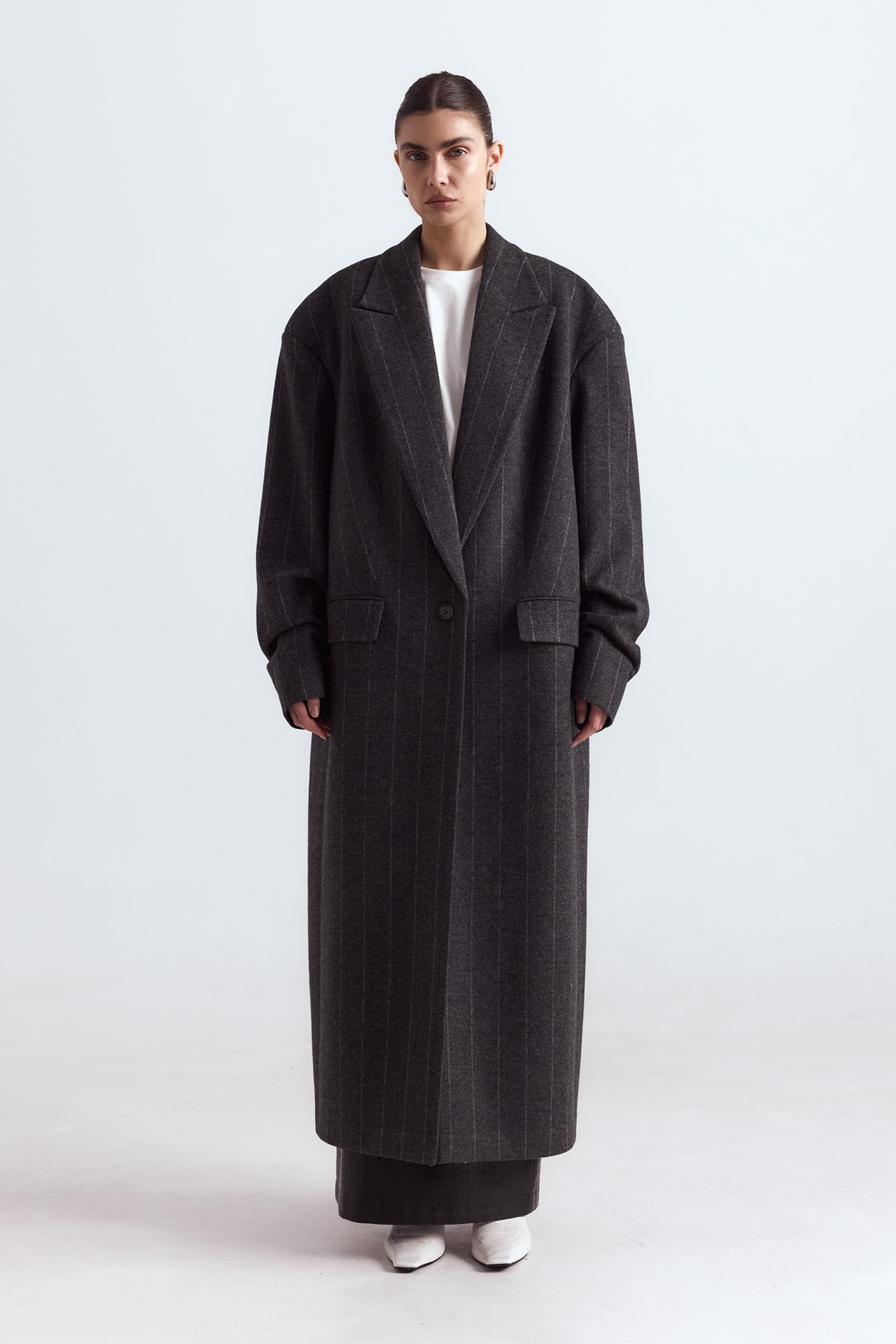 Manteau oversize coupe droite - WWU-OC1069-10-5 - Photo 1