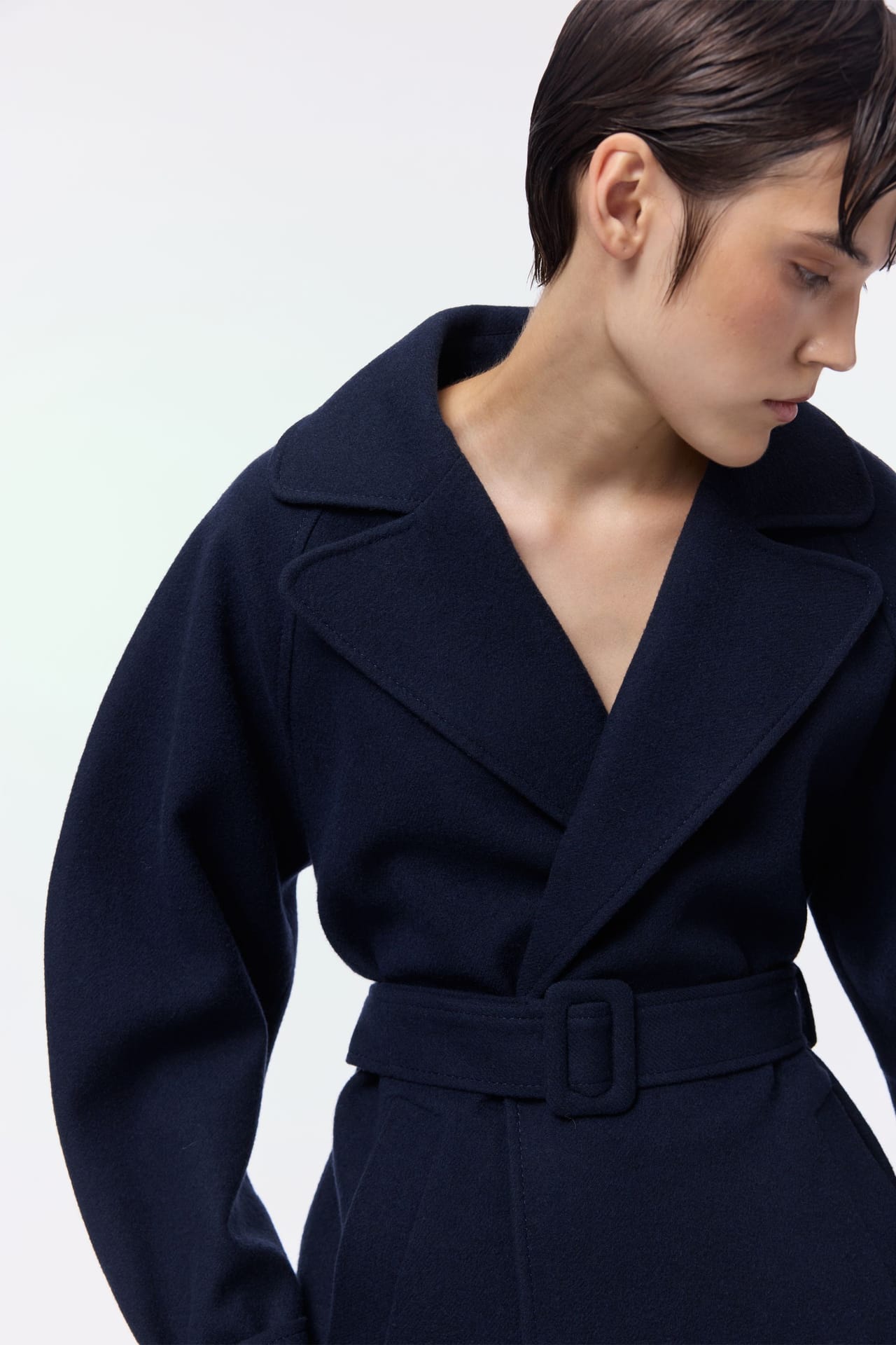 Manteau maxi en alpaga à manches tombantes - Photo 6