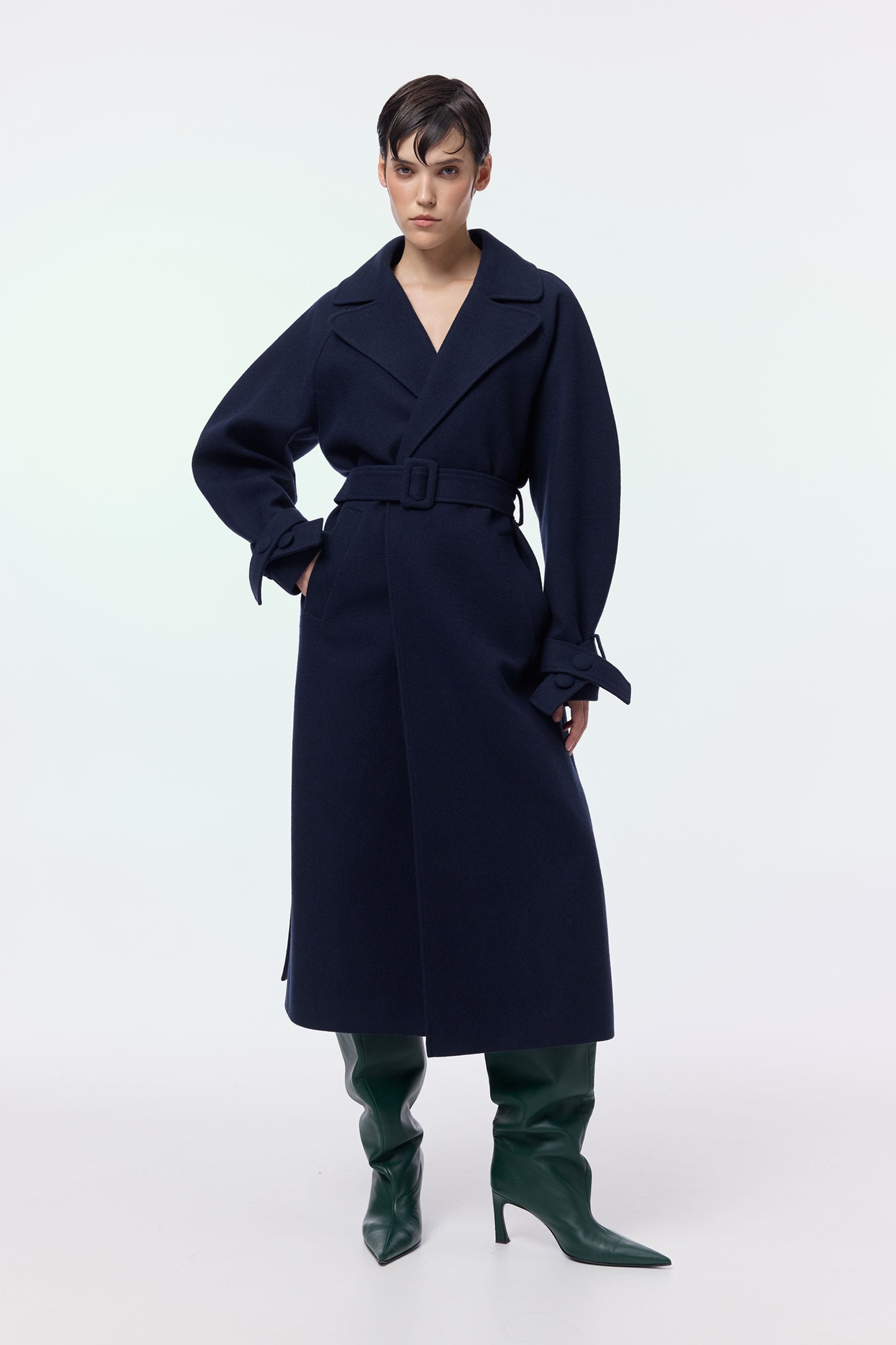 Manteau maxi en alpaga à manches tombantes - WWU-OC110-11-5 - Photo 3