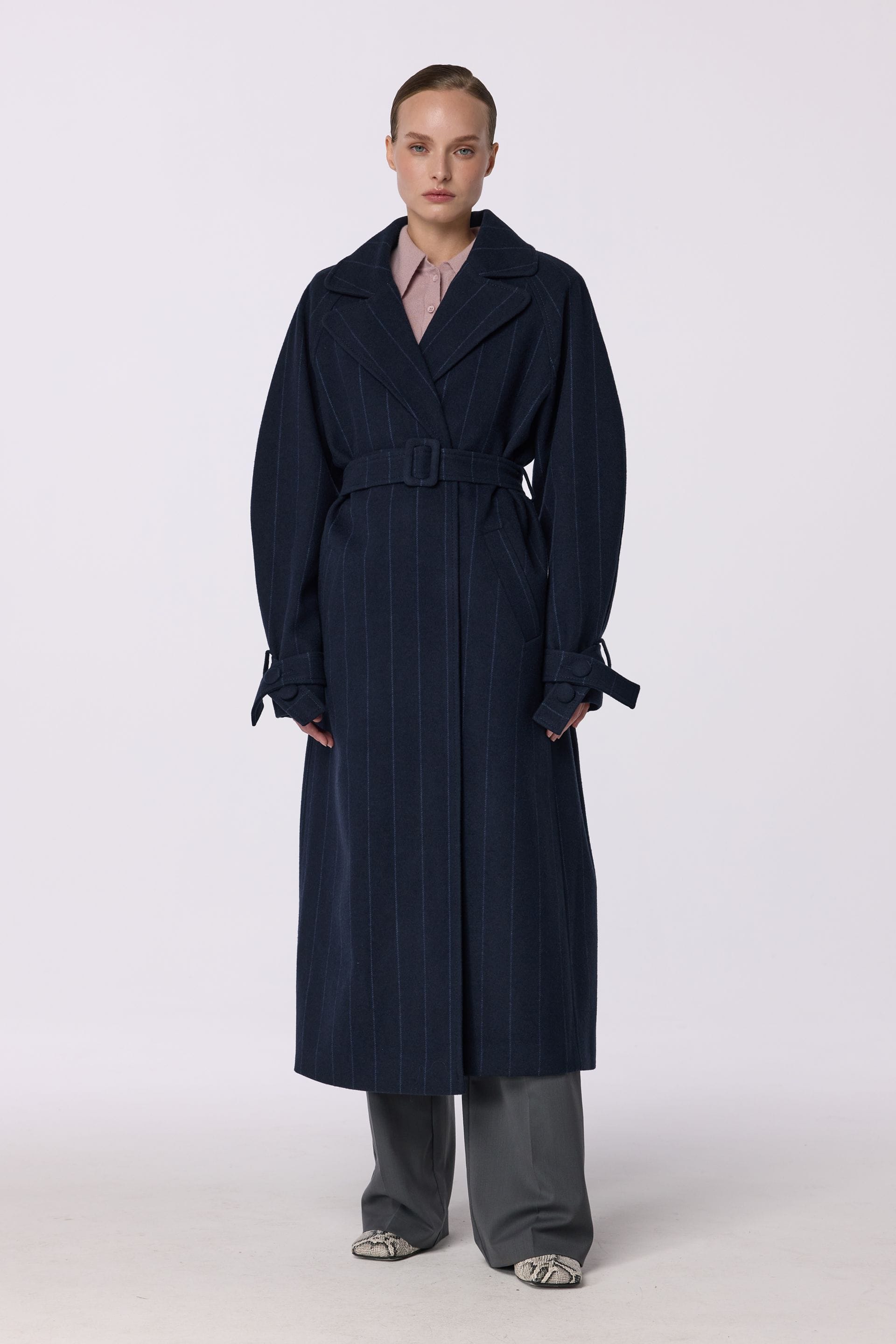 Manteau maxi en alpaga à manches tombantes - WWU-OC110-17-5 - Photo 1