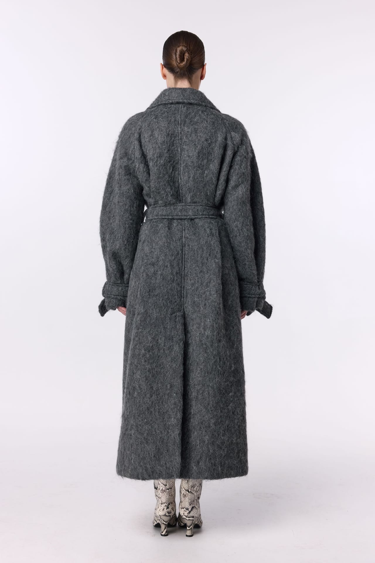 Manteau maxi en alpaga à manches tombantes - Photo 4