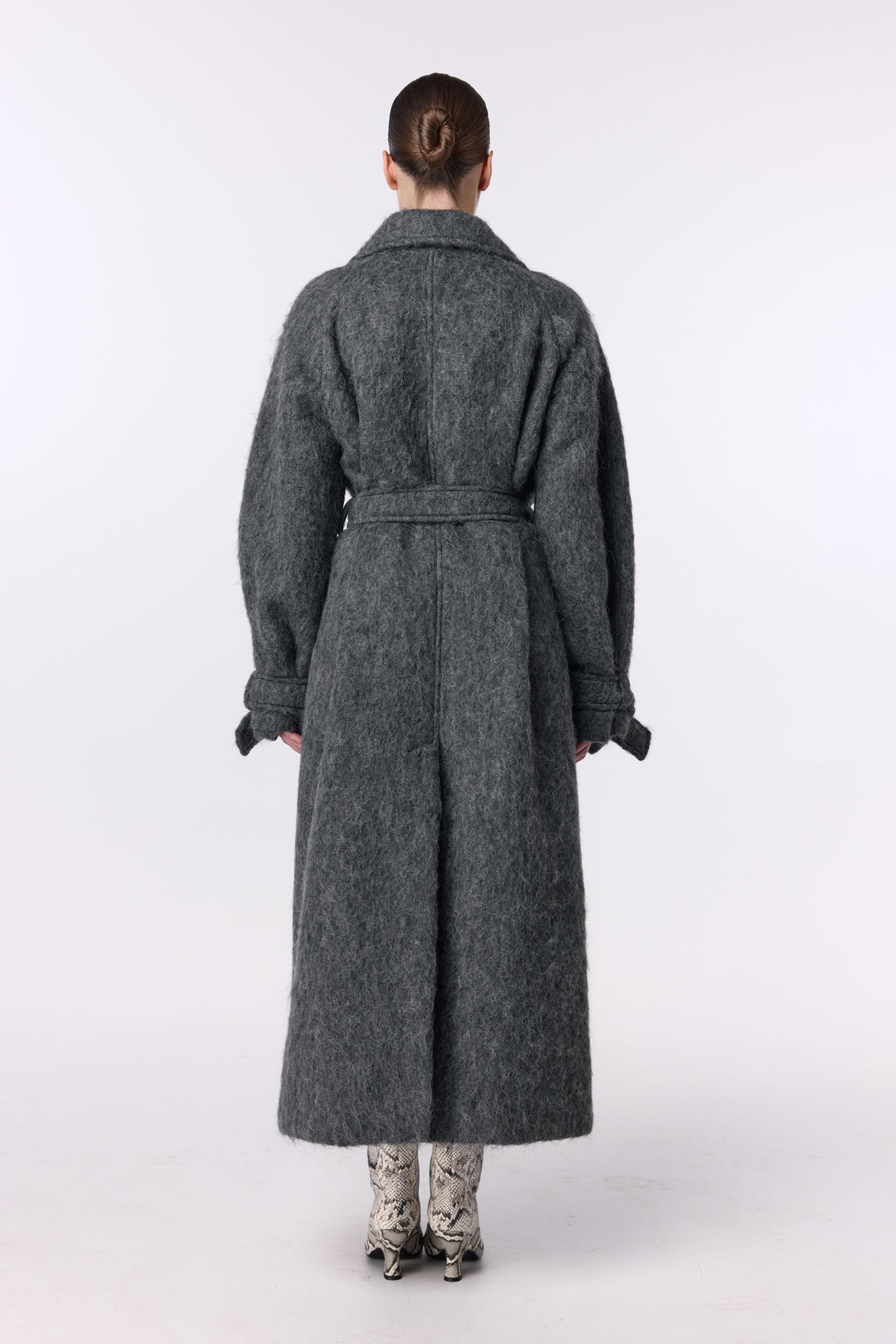 Manteau maxi en alpaga à manches tombantes - WWU-OC110-18-29 - Photo 4
