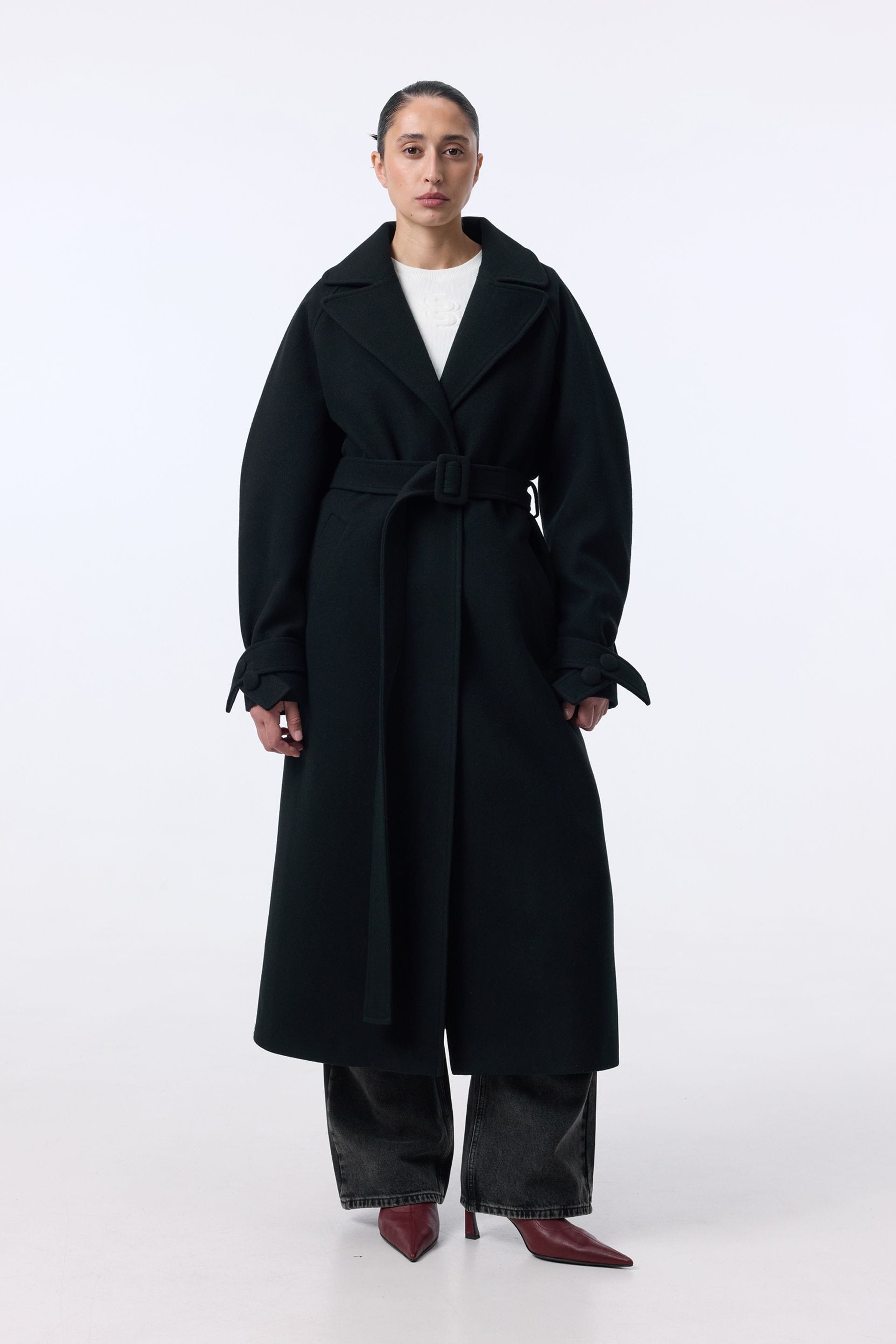 Manteau maxi en alpaga à manches tombantes - WWU-OC110-2-32 - Photo 4