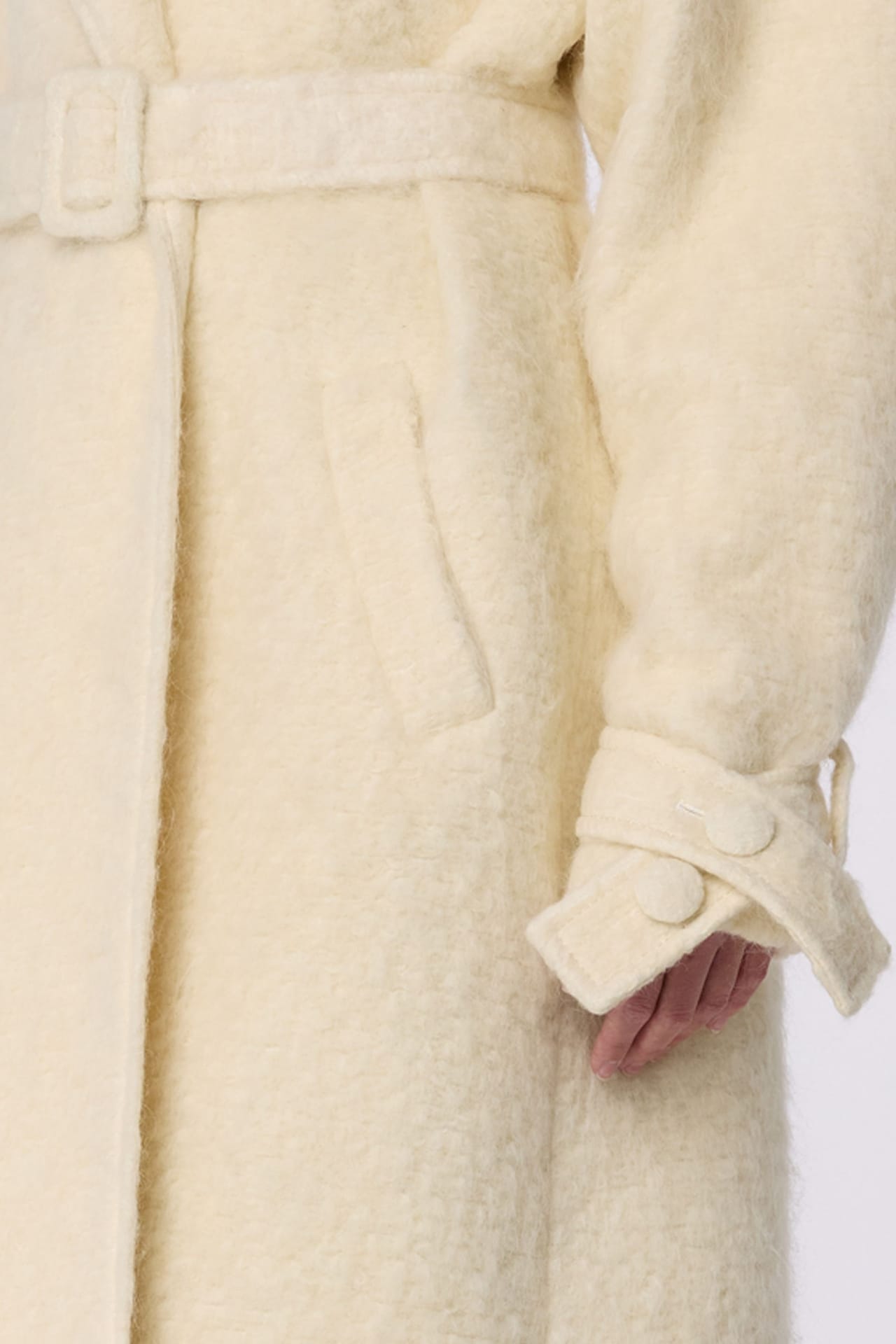 Maxi alpaca coat with dropped sleeves - Photo 5