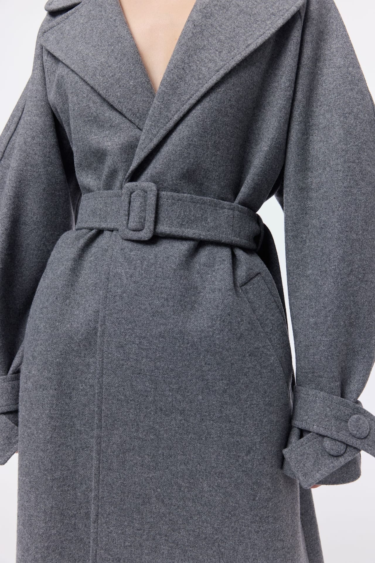 Manteau maxi en alpaga à manches tombantes - Photo 6