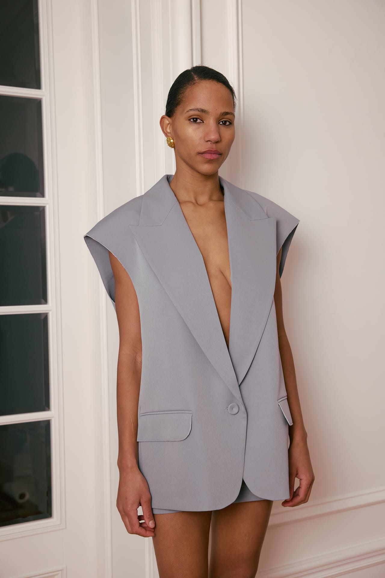 Gilet oversize en coton - Photo 1