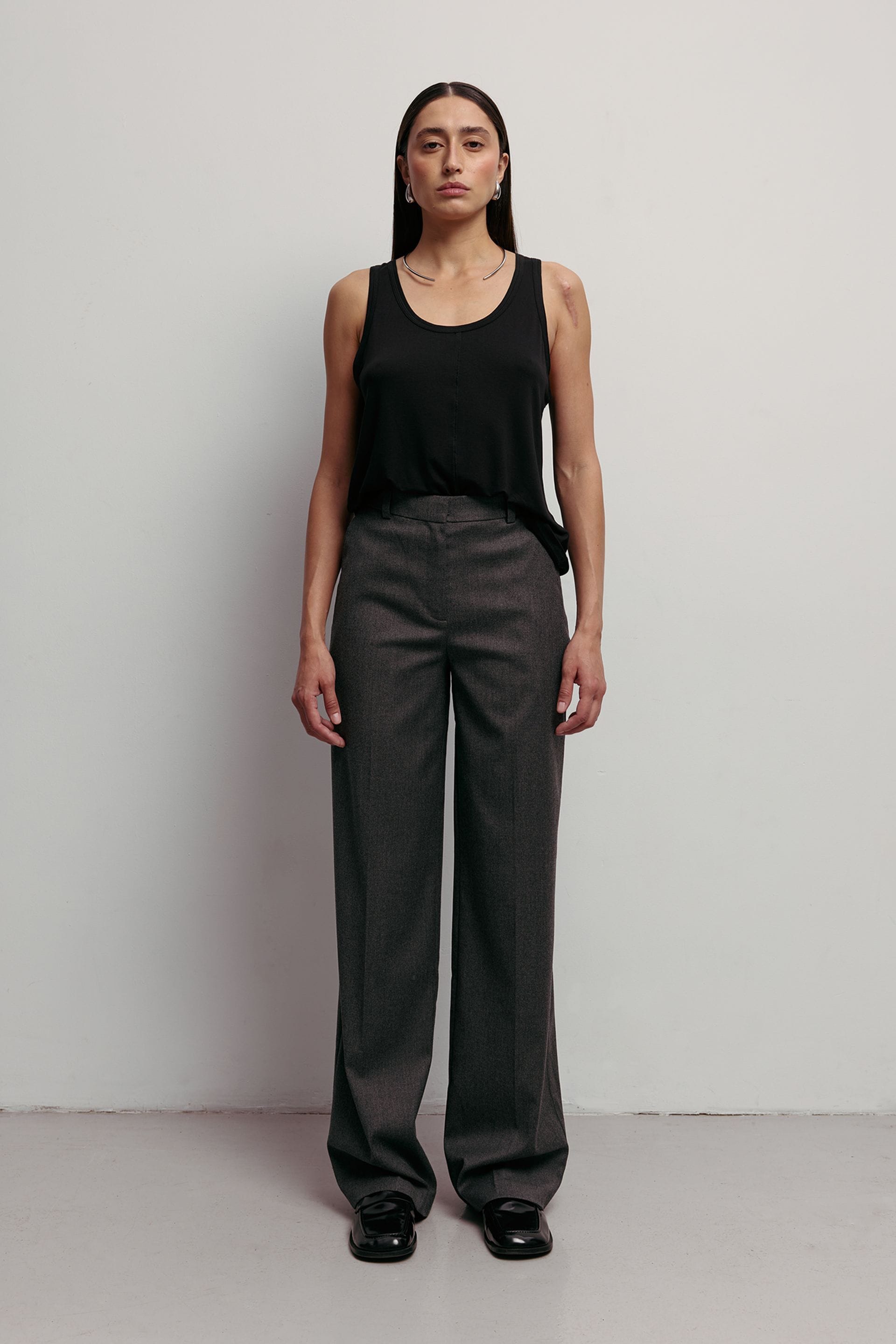 Wełniane spodnie Slick tailored - WWB-P1123-7-2 - Photo 1