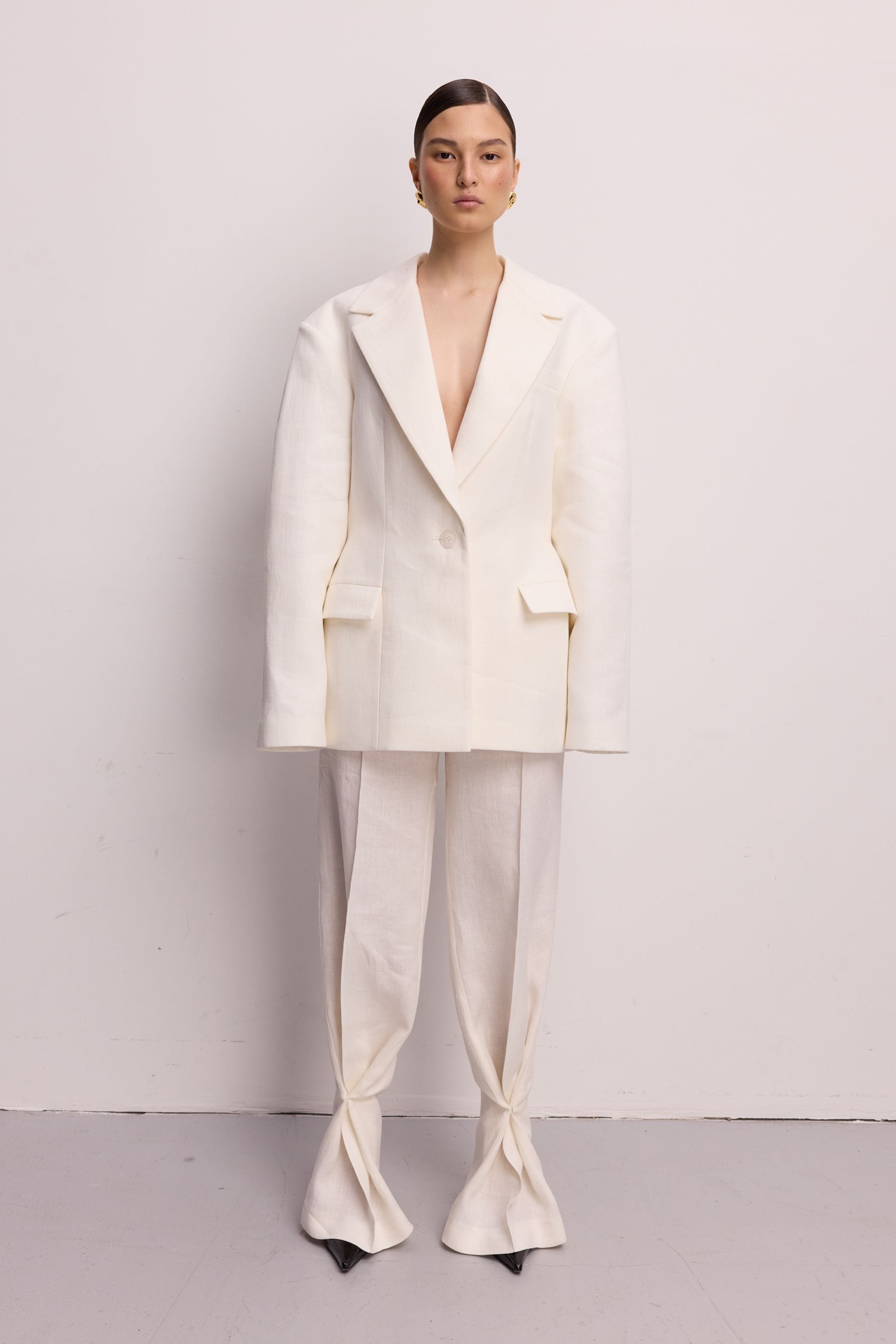 Fold linen trousers - WWB-P1145-3-14 - Photo 1
