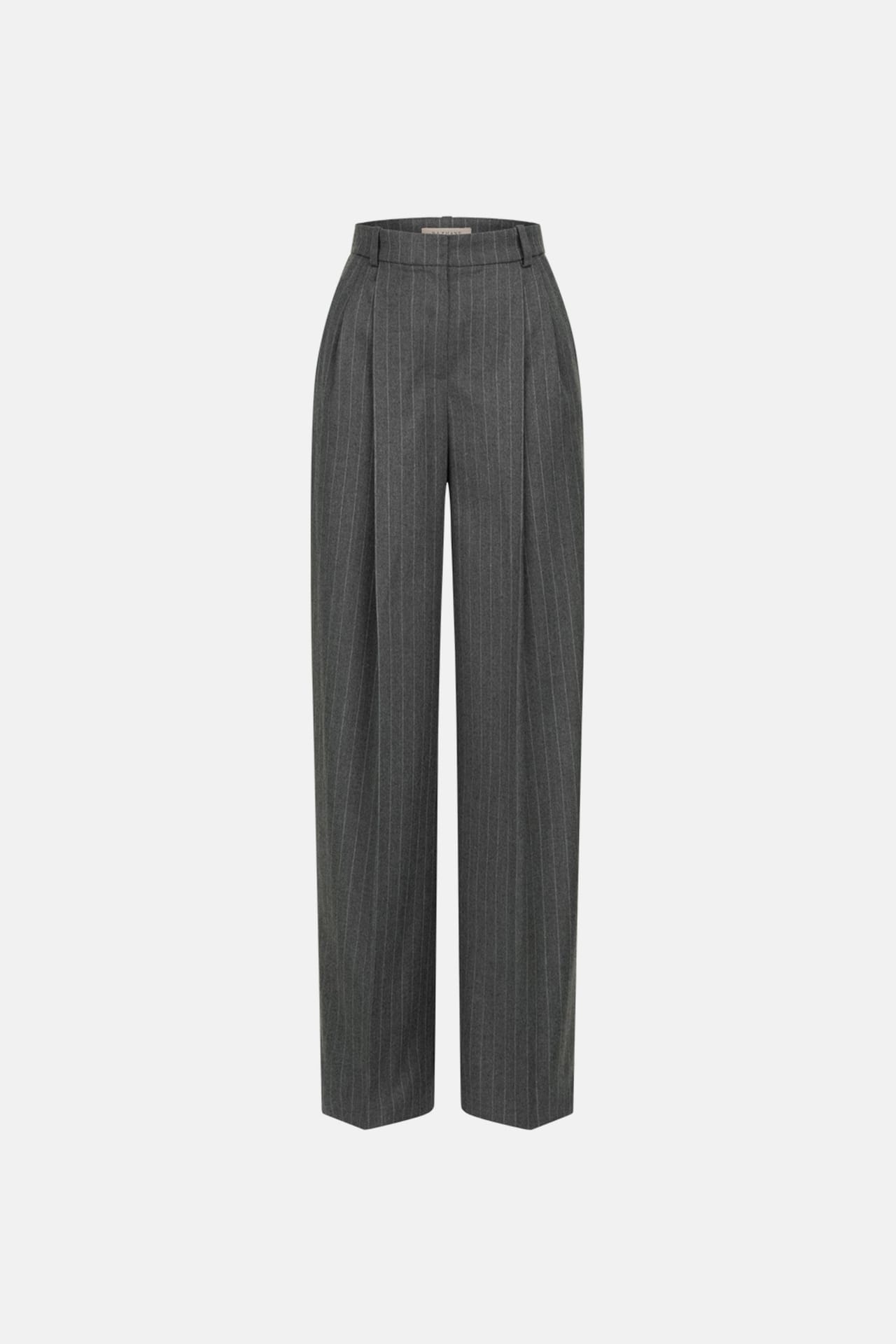 Relaxed wool pants with a mid-rise fit - Photo 1
