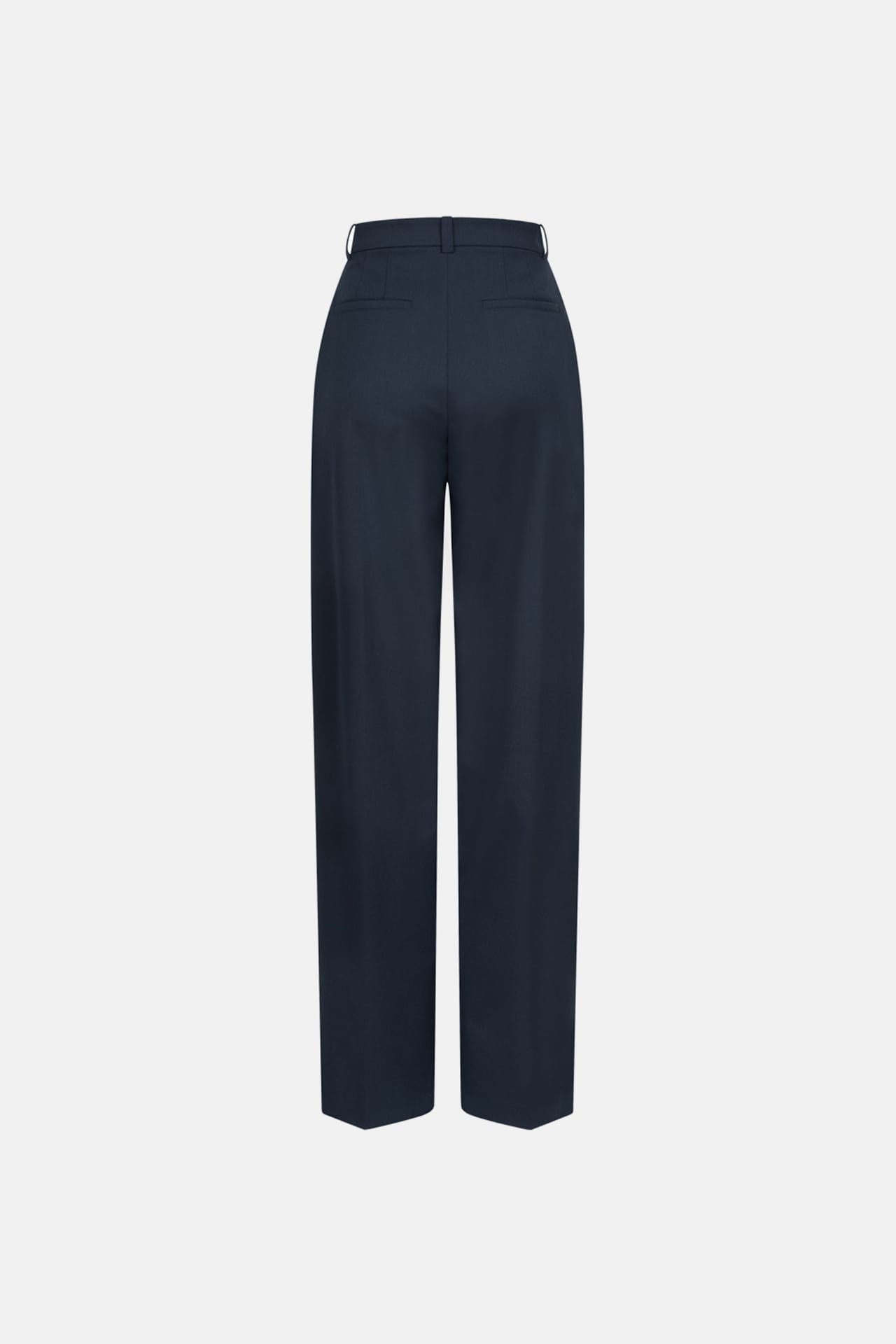 Pantalon en laine coupe relax à taille moyenne - Photo 2