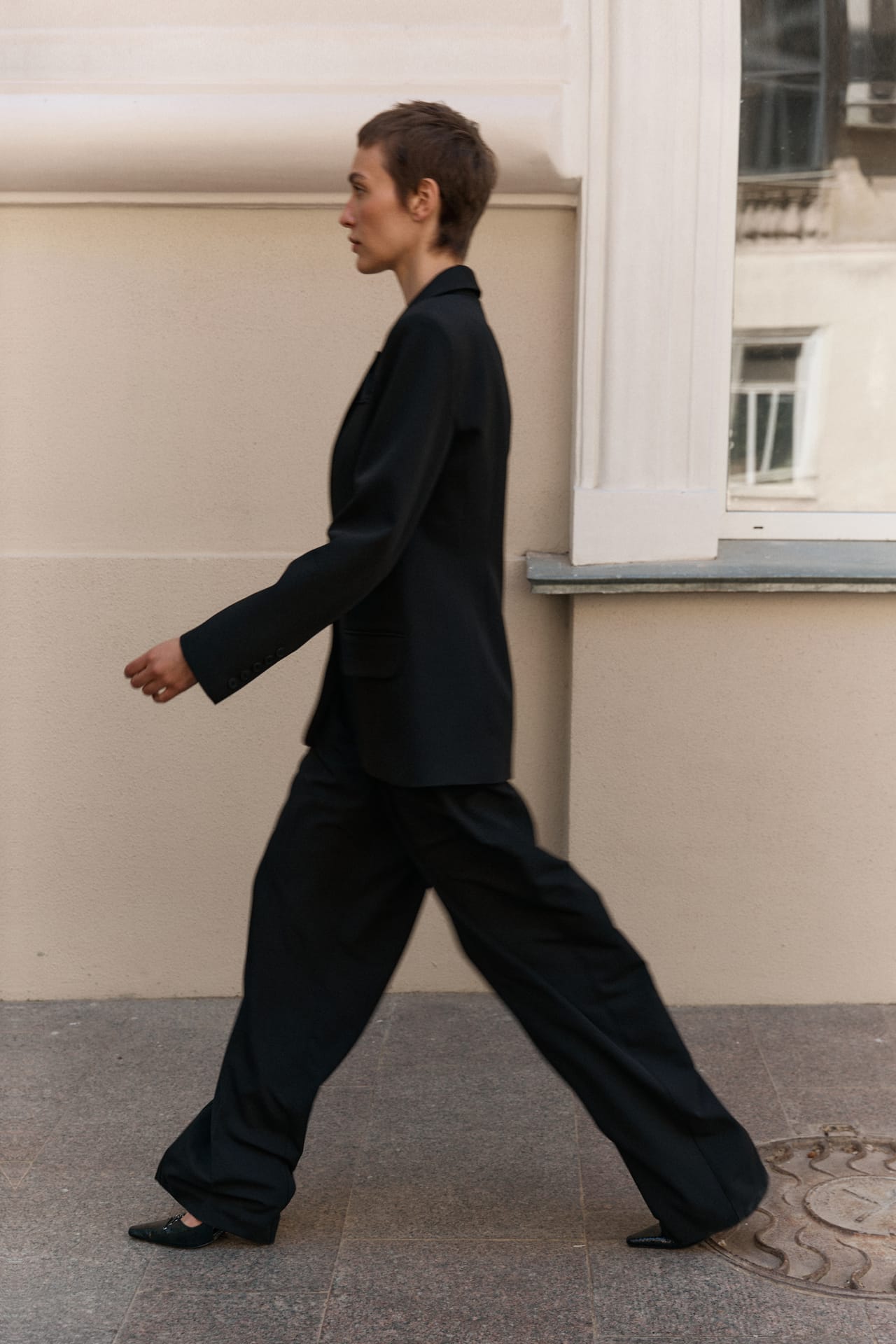 Pantalon en coton Relax à taille moyenne - Photo 4