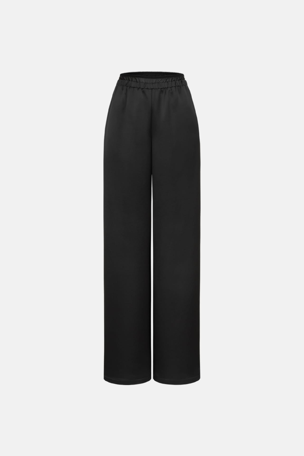 Pantalon satiné avec effet lingerie en dentelle - Photo 1