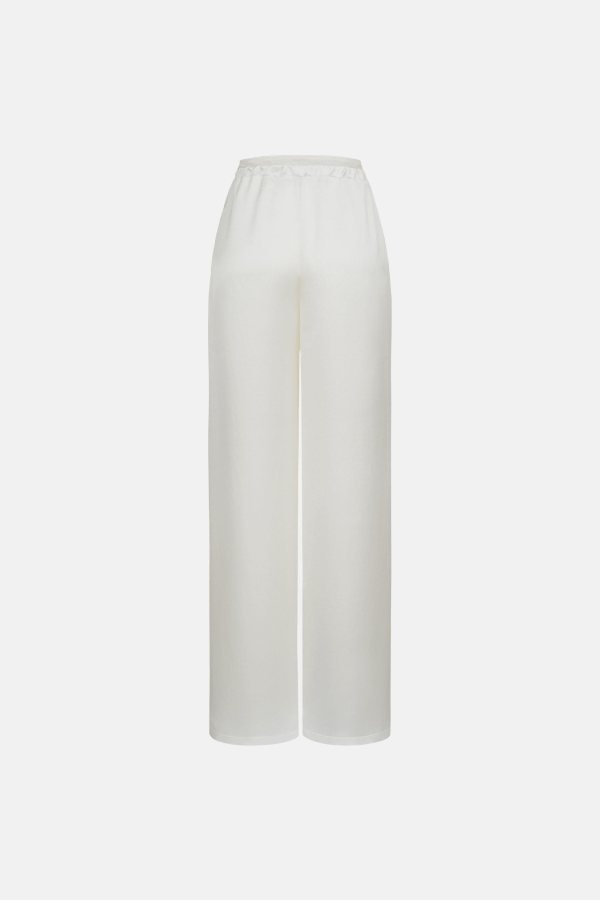 Satin pants with imitation lace lingerie - WWB-P1092-3-6 - Photo 2