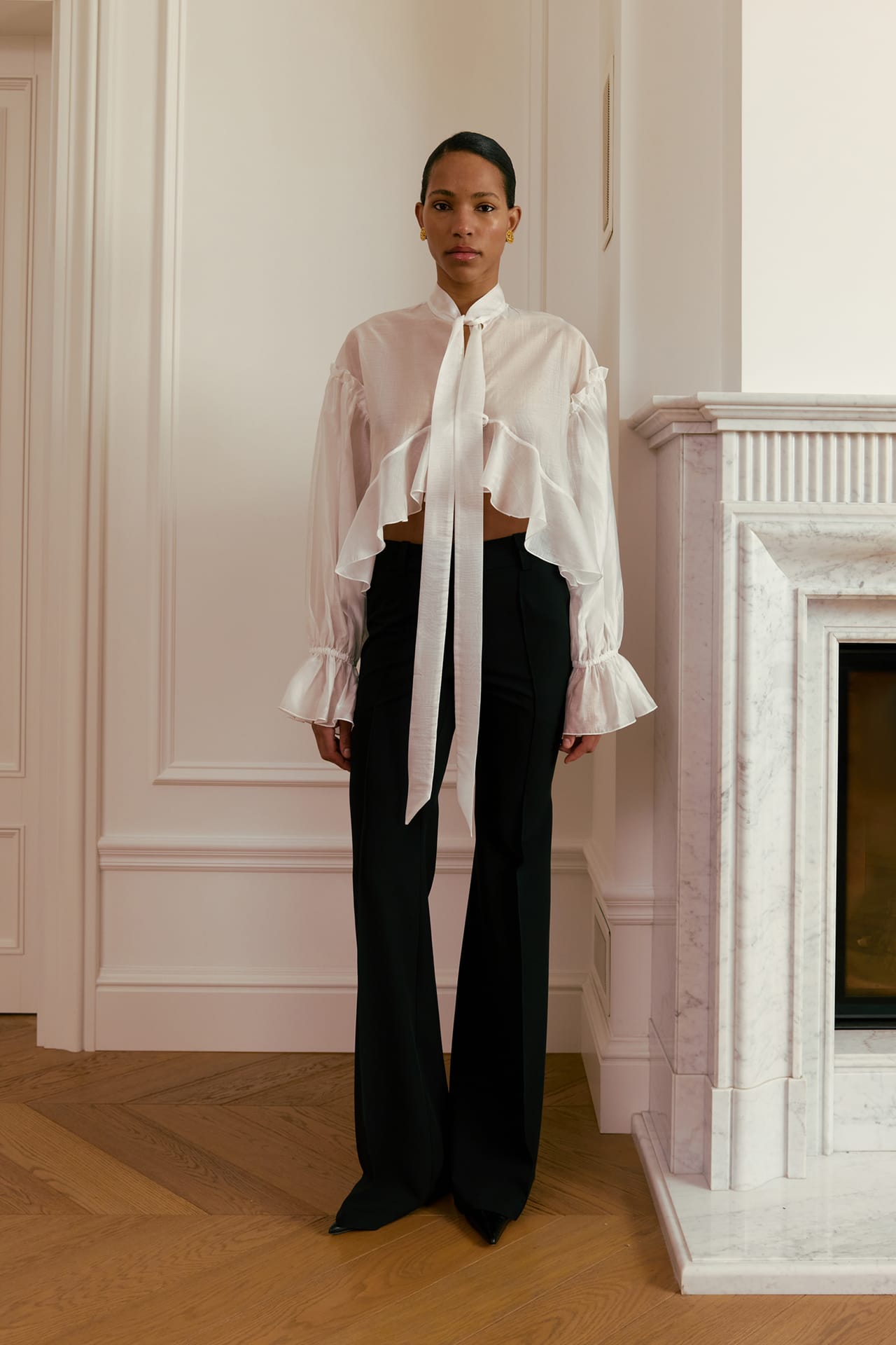 Pantalon en coton Bell bottom - Photo 4