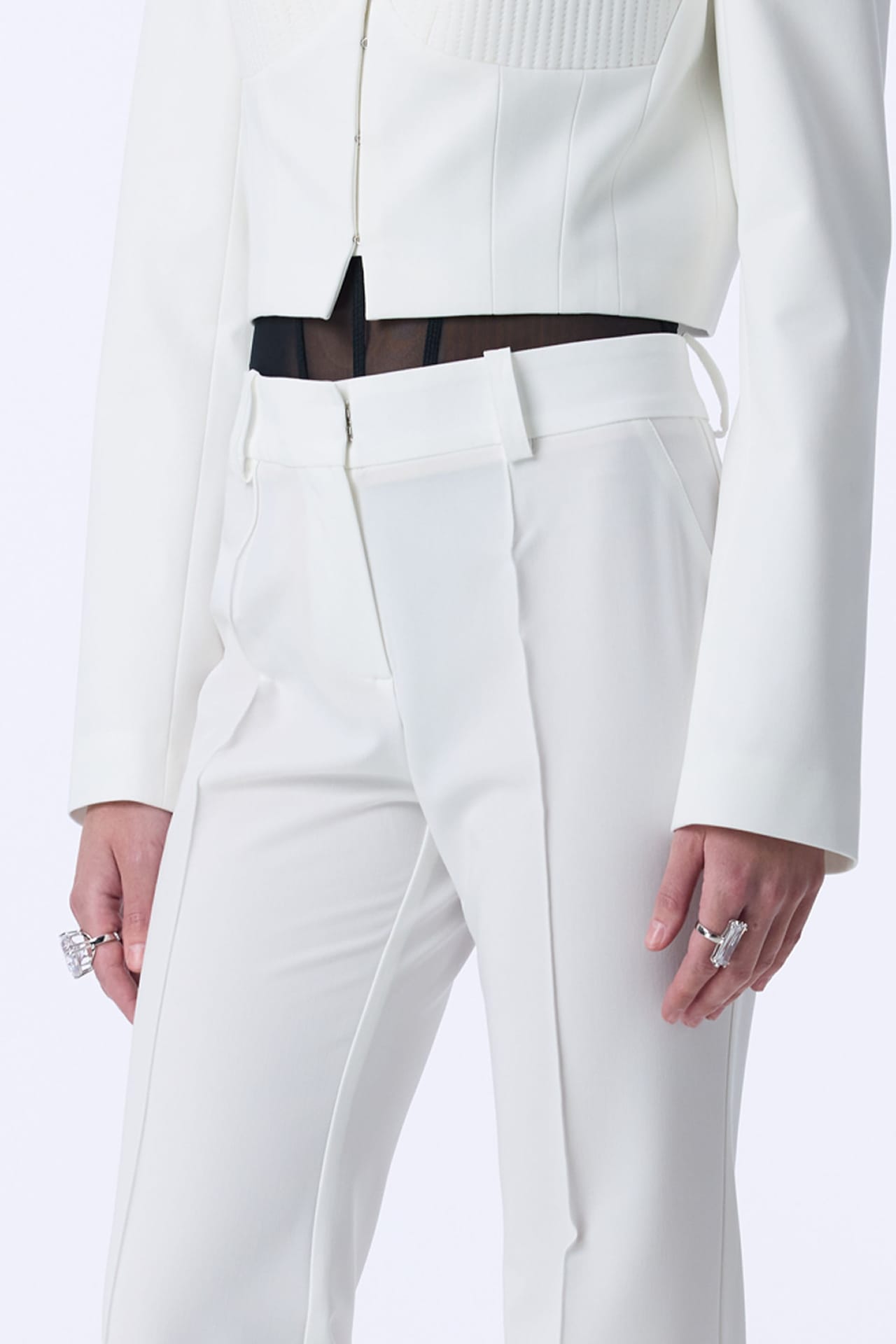 Pantalon en coton Bell bottom - Photo 5