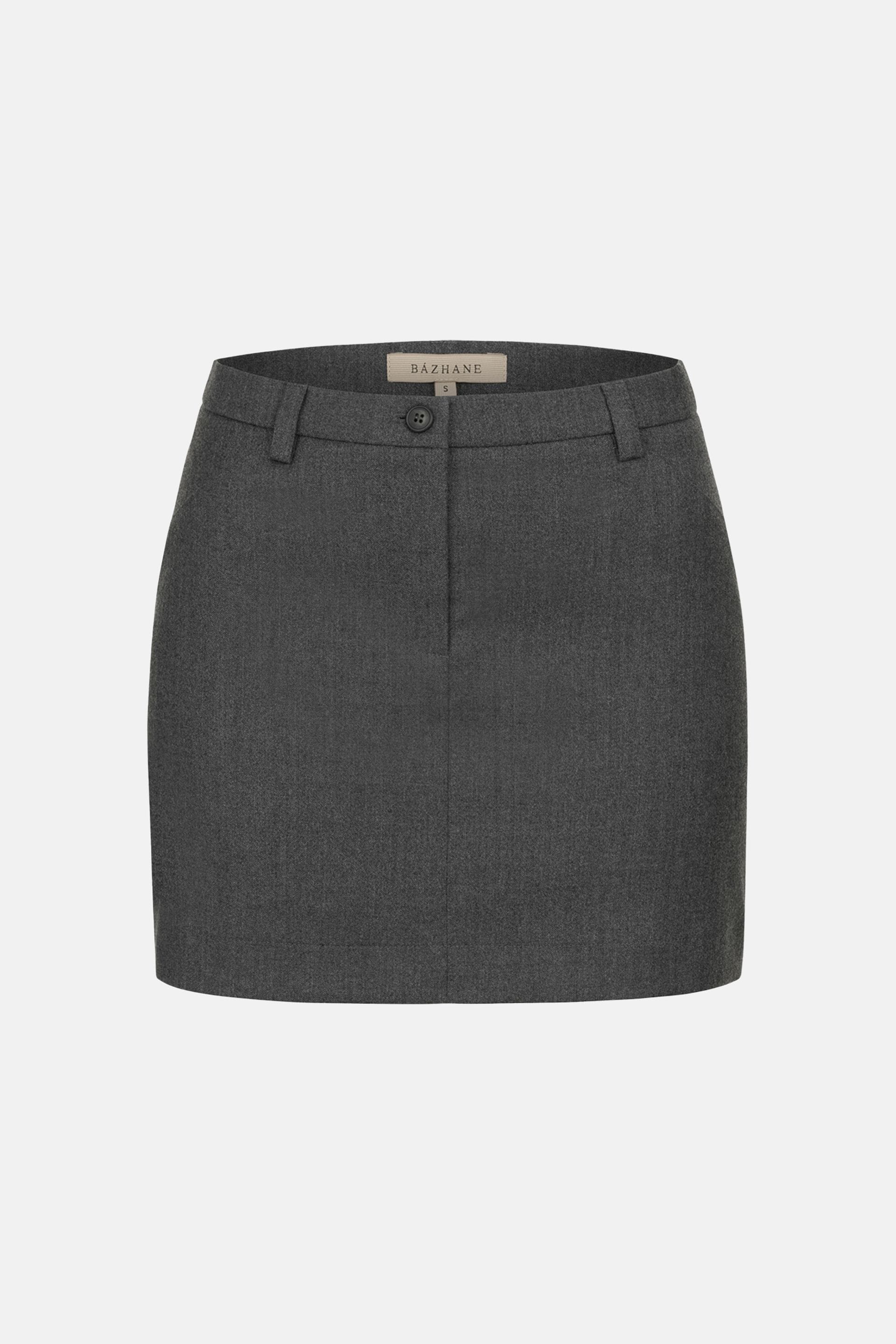 Wool mini skirt with mid-rise - WWB-SK1033-7-2 - Photo 1