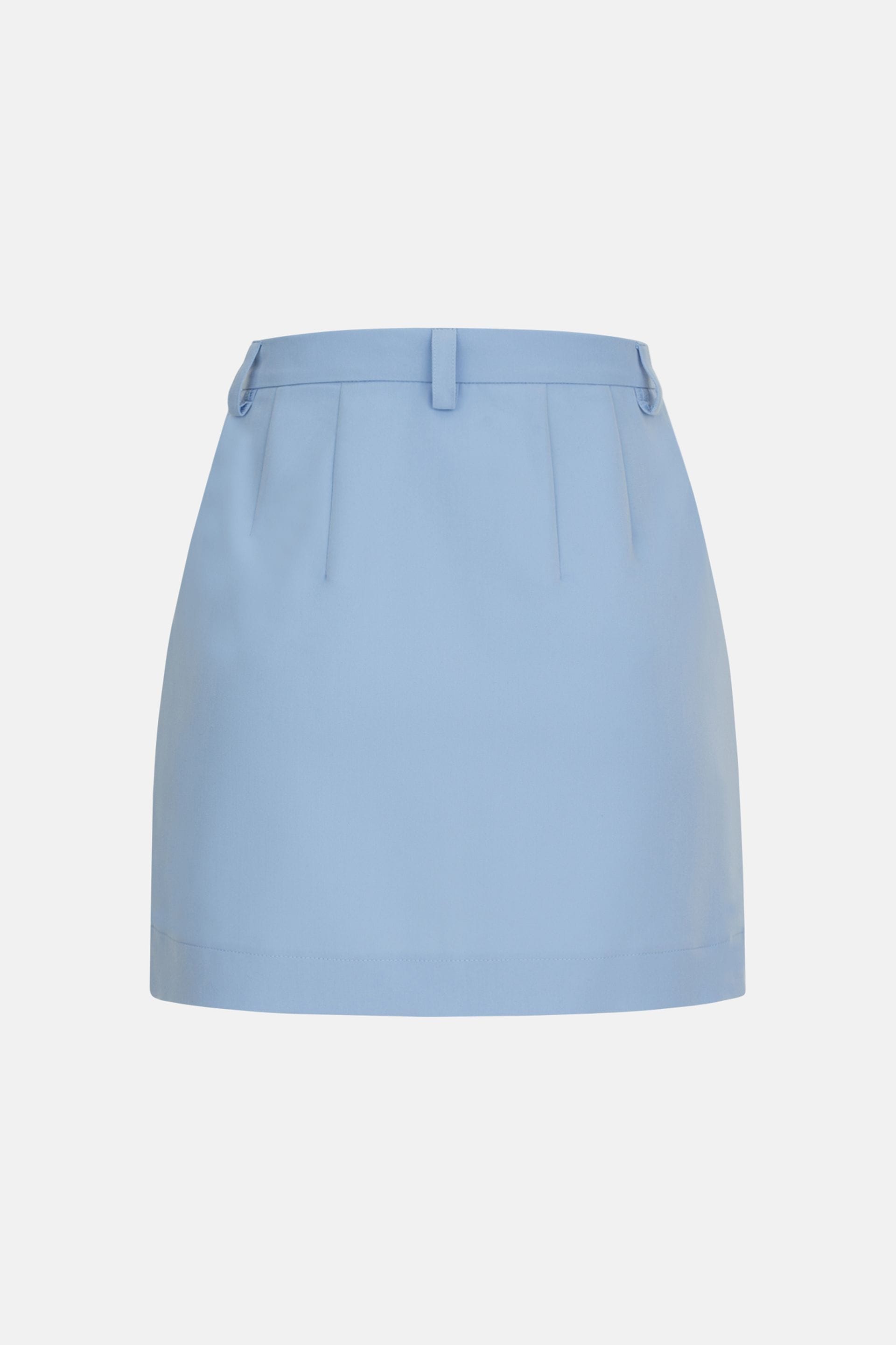 Mini-jupe taille haute en coton - WWB-SK1042-19-200 - Photo 4