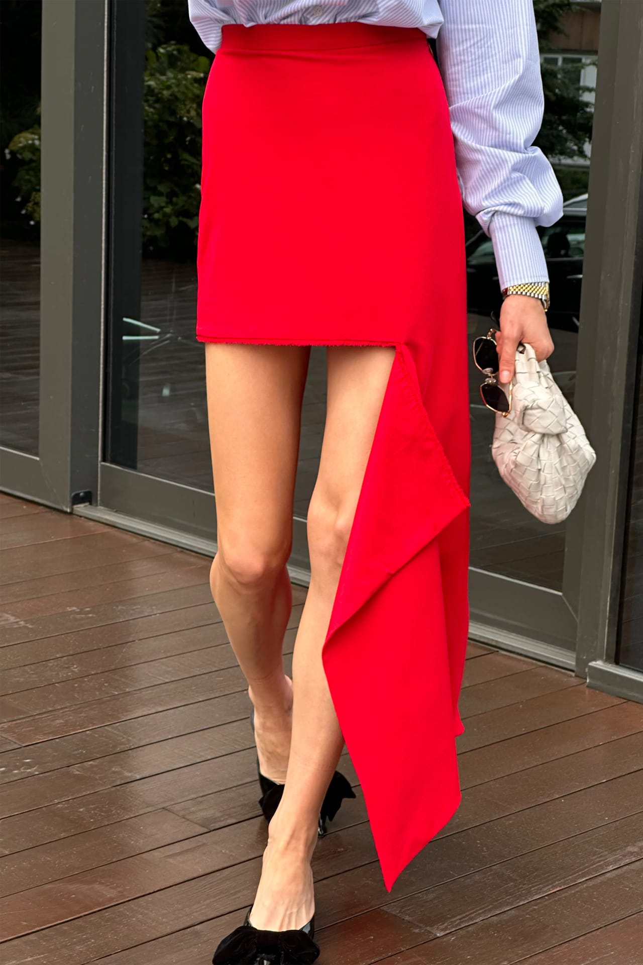 Jupe mini en coton avec détail découpé - Photo 3