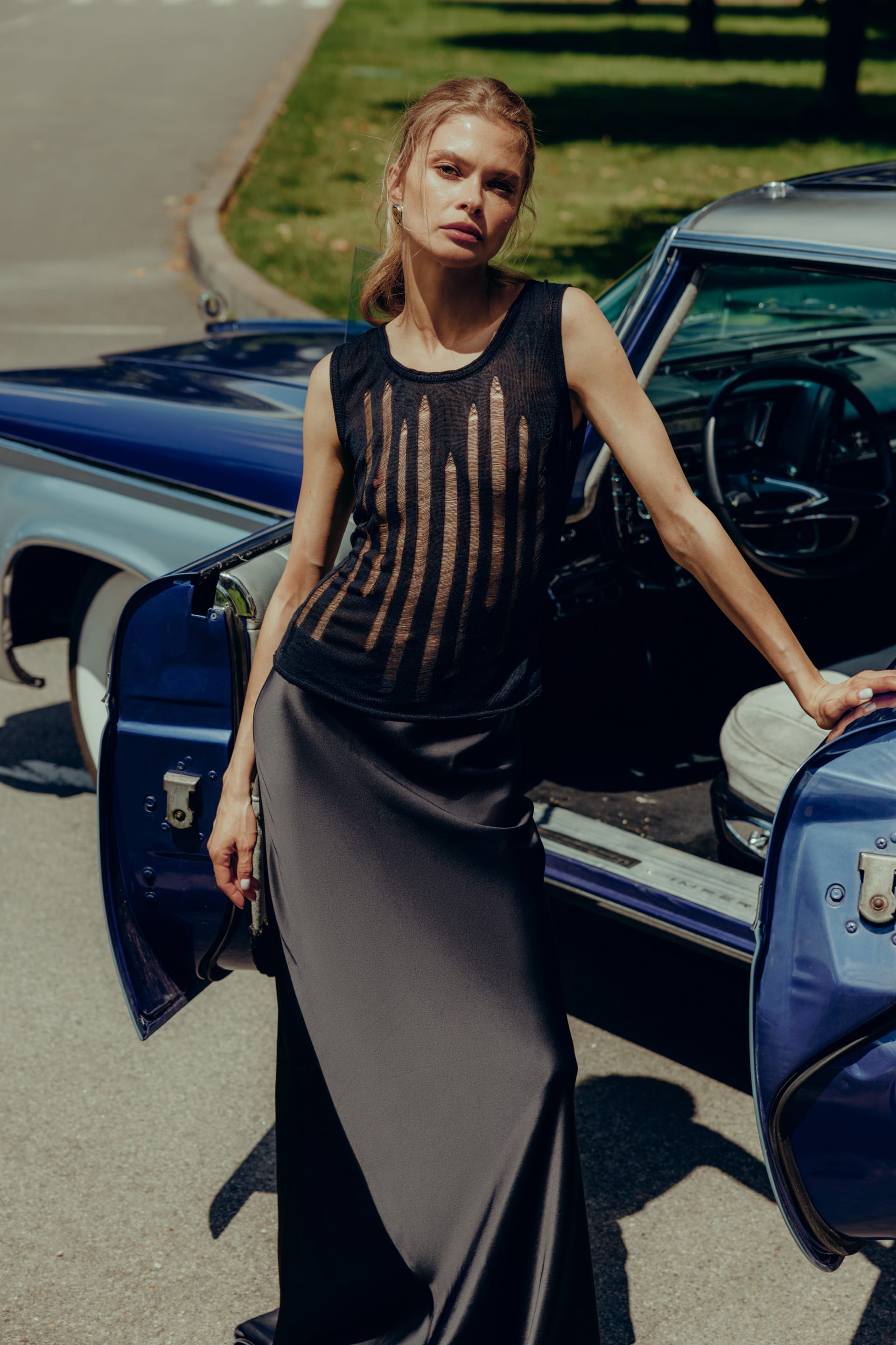 Satin maxi skirt - WWB-SK1078-2-6 - Photo 3