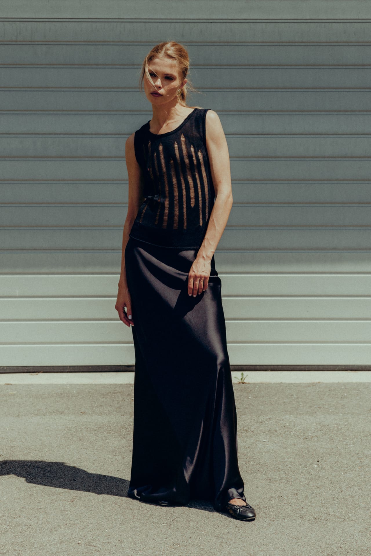 Satin maxi skirt - Photo 4